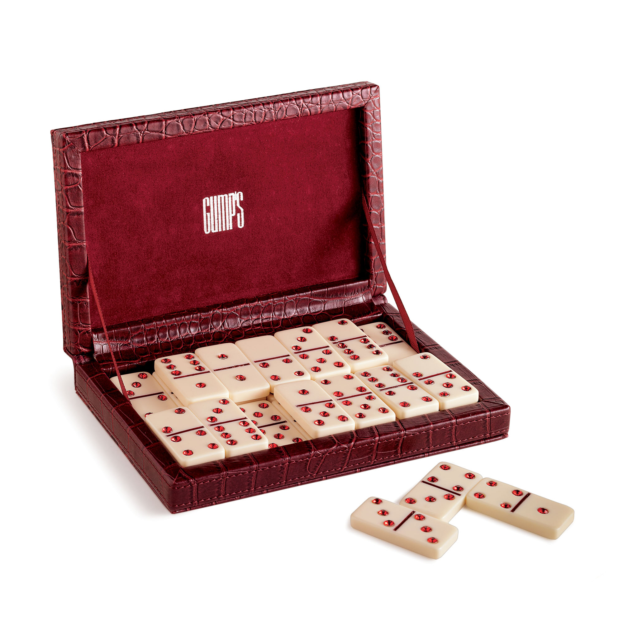 RED JEWELED DOMINO SET