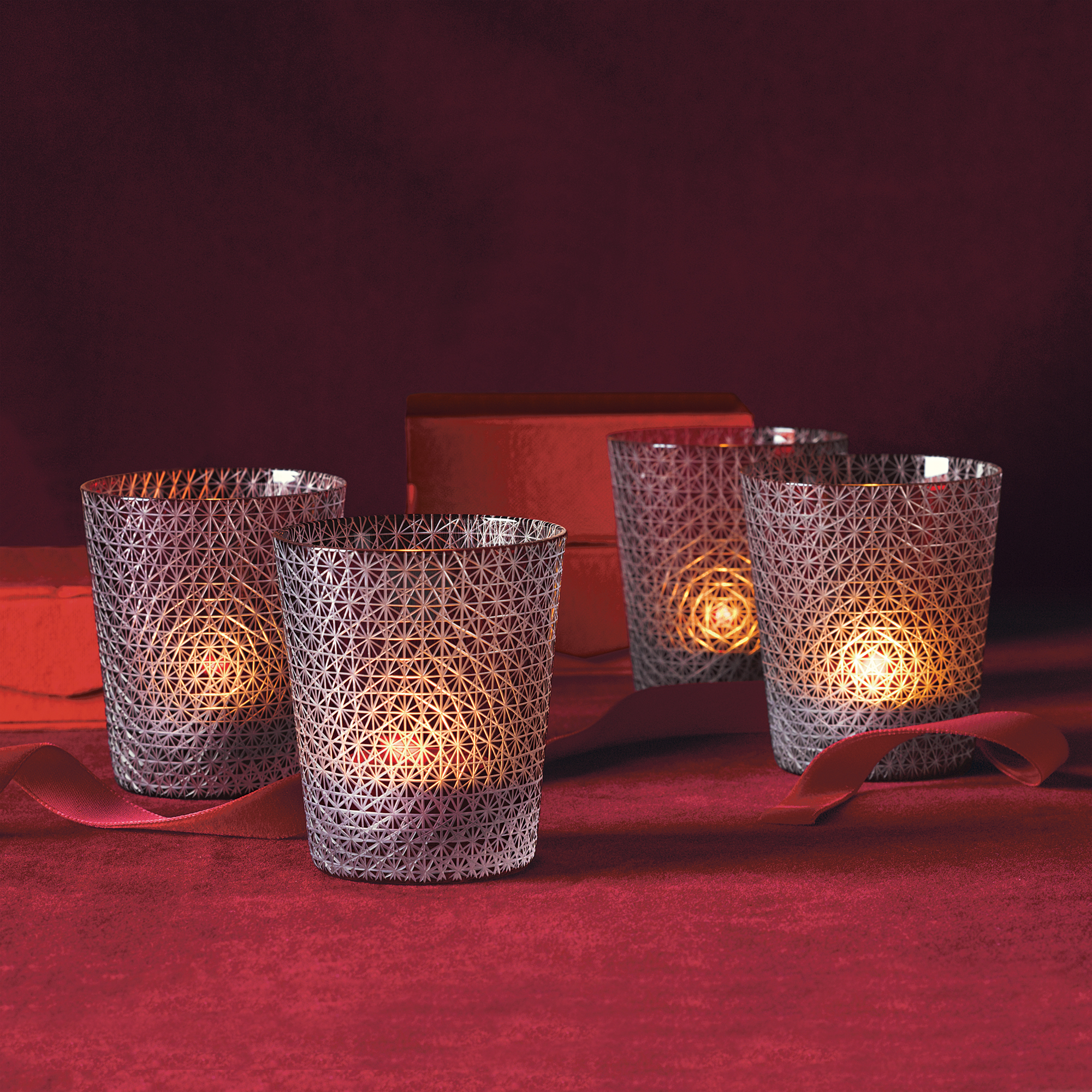 Red Star Votive Holders, Set of 3
