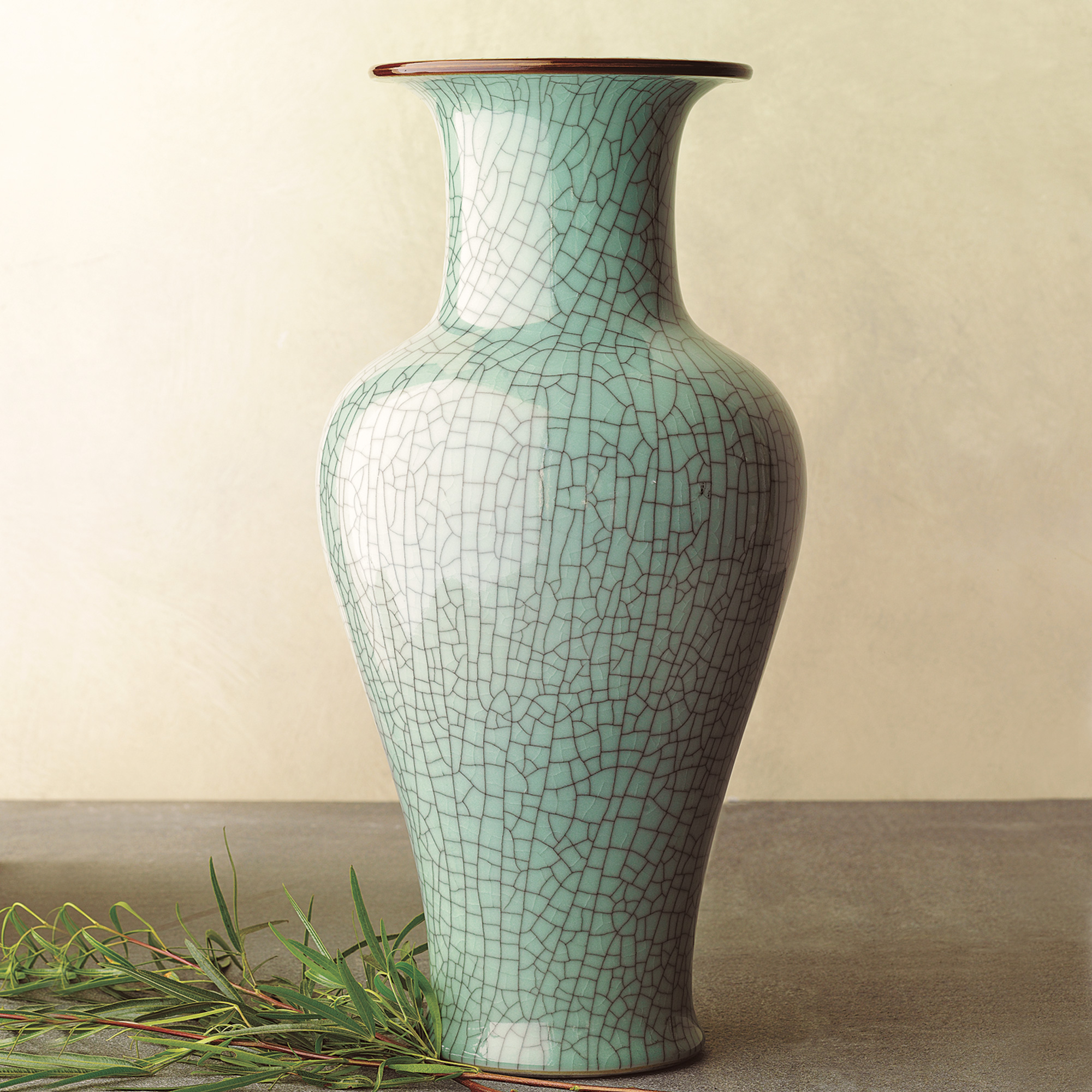 CELADON CRACKLE FLOOR VASE