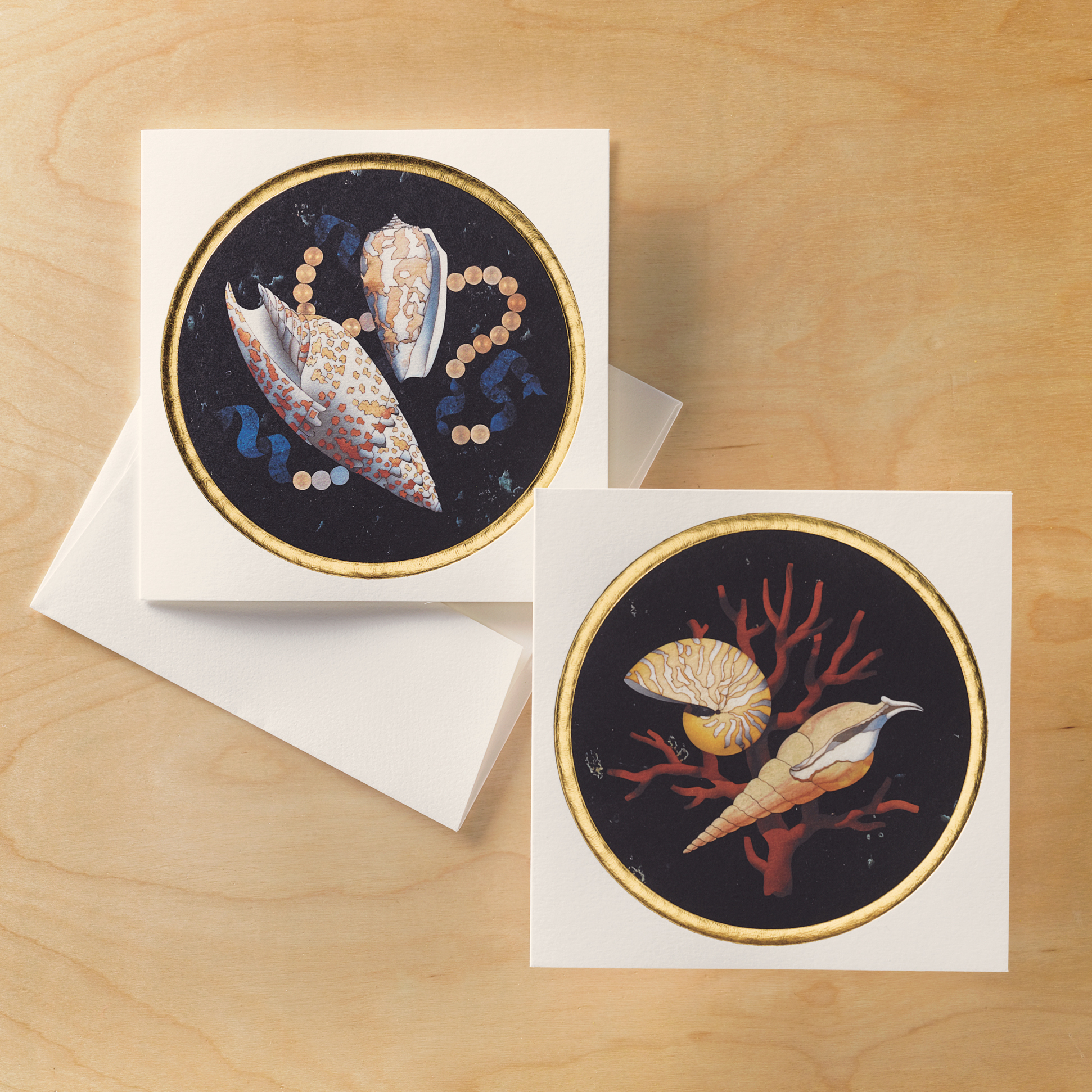 Florentine Seashell Stationery, Box of 8