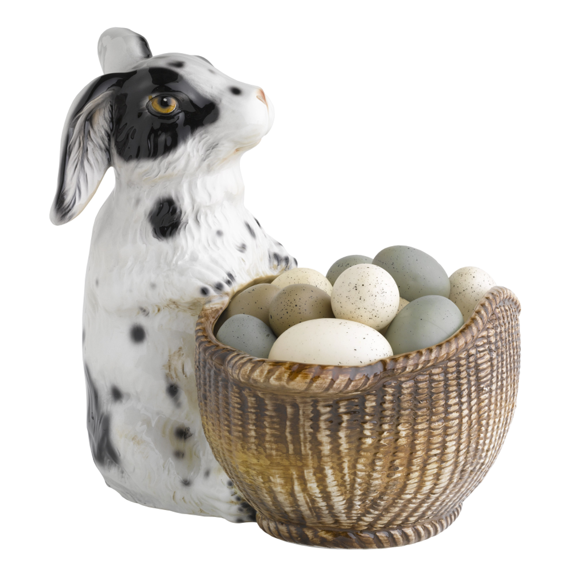 CERAMIC BUNNY W/ OPEN BASKET