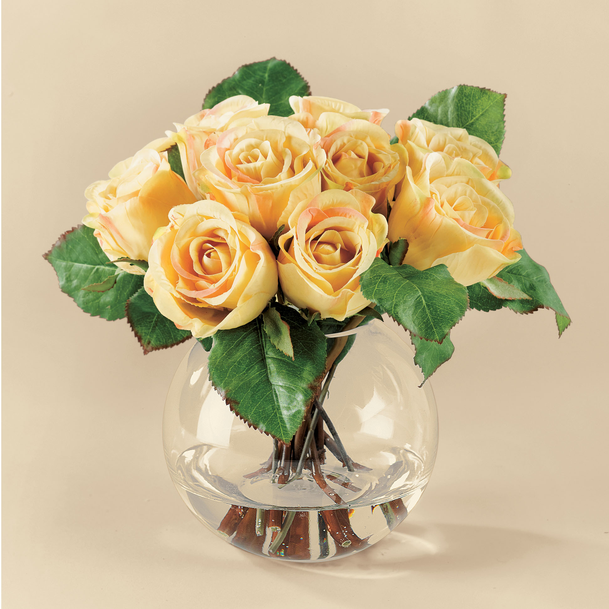 ROSES IN BUBBLE BOWL YELLOW