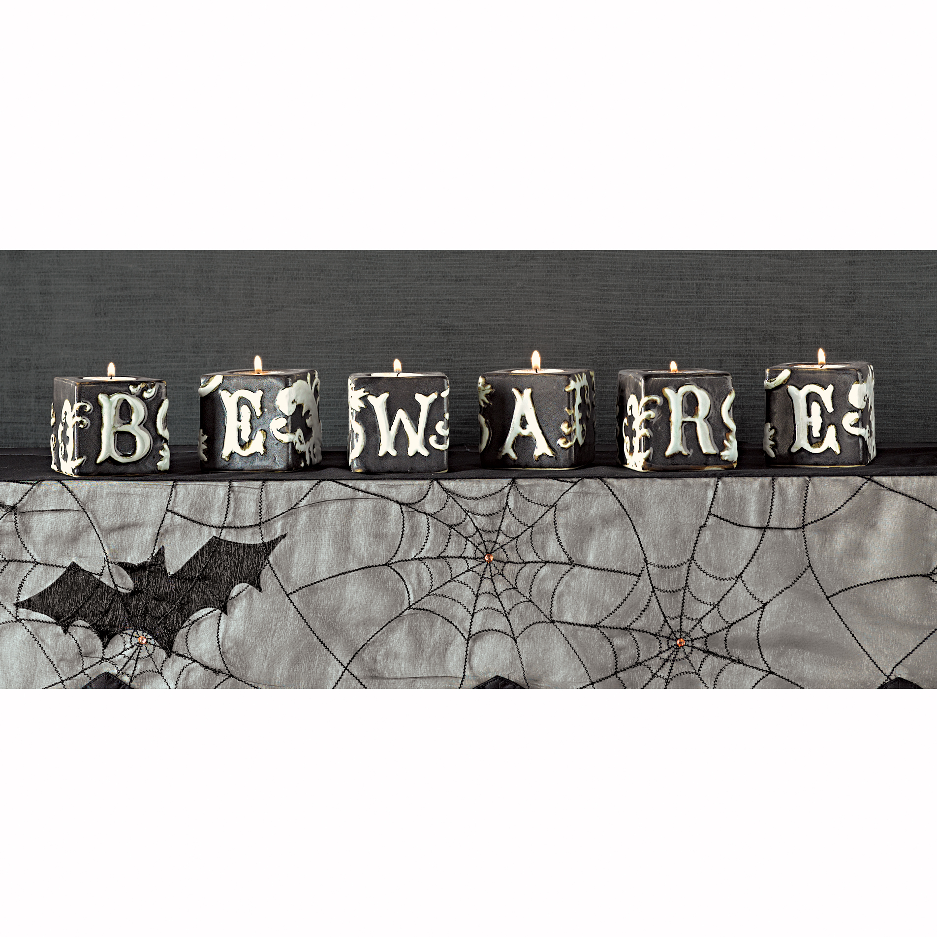 ’Beware’ Tealight Holders Set of 6
