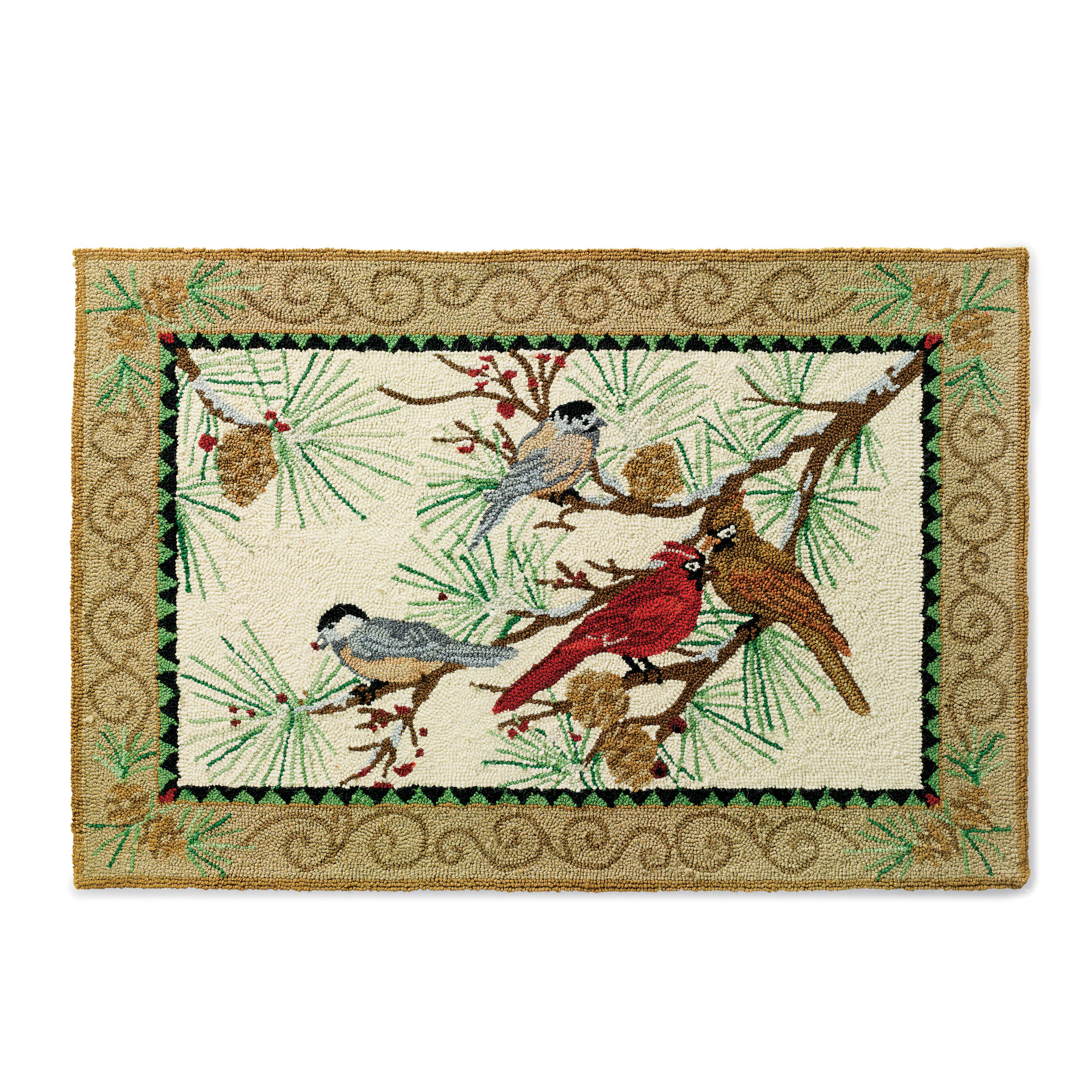 Flock Of Snowbirds Hooked Rug 27 X 40