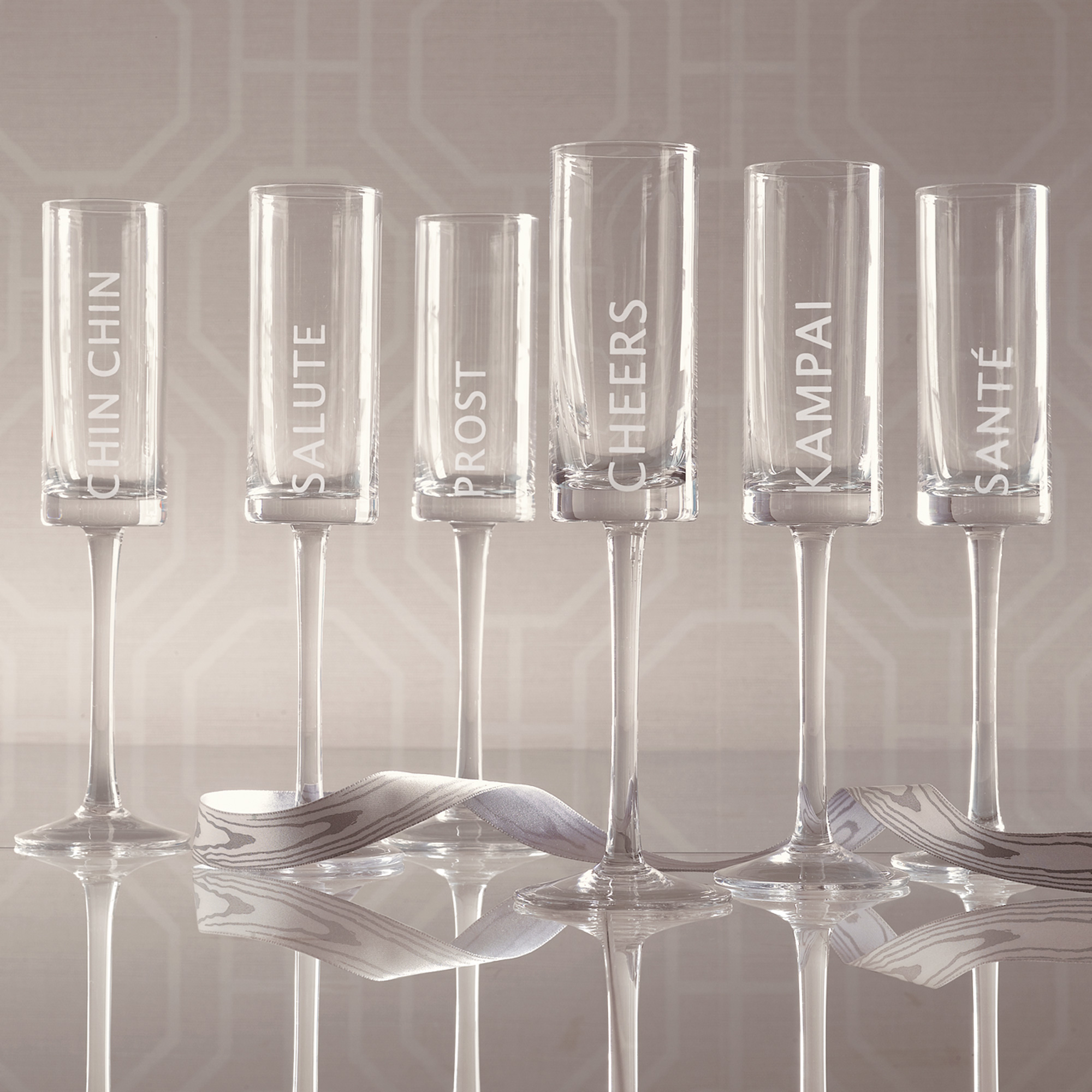 S6 CHEERS CHAMPAGNE FLUTES