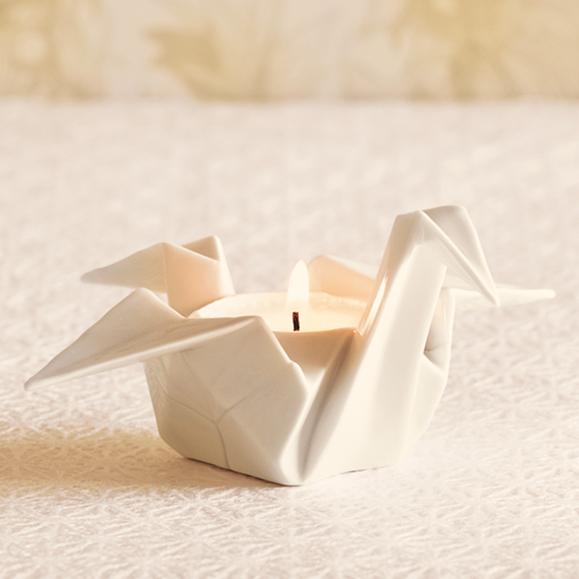 PORCELAIN ORIGAMI VOTIVE HOLDER