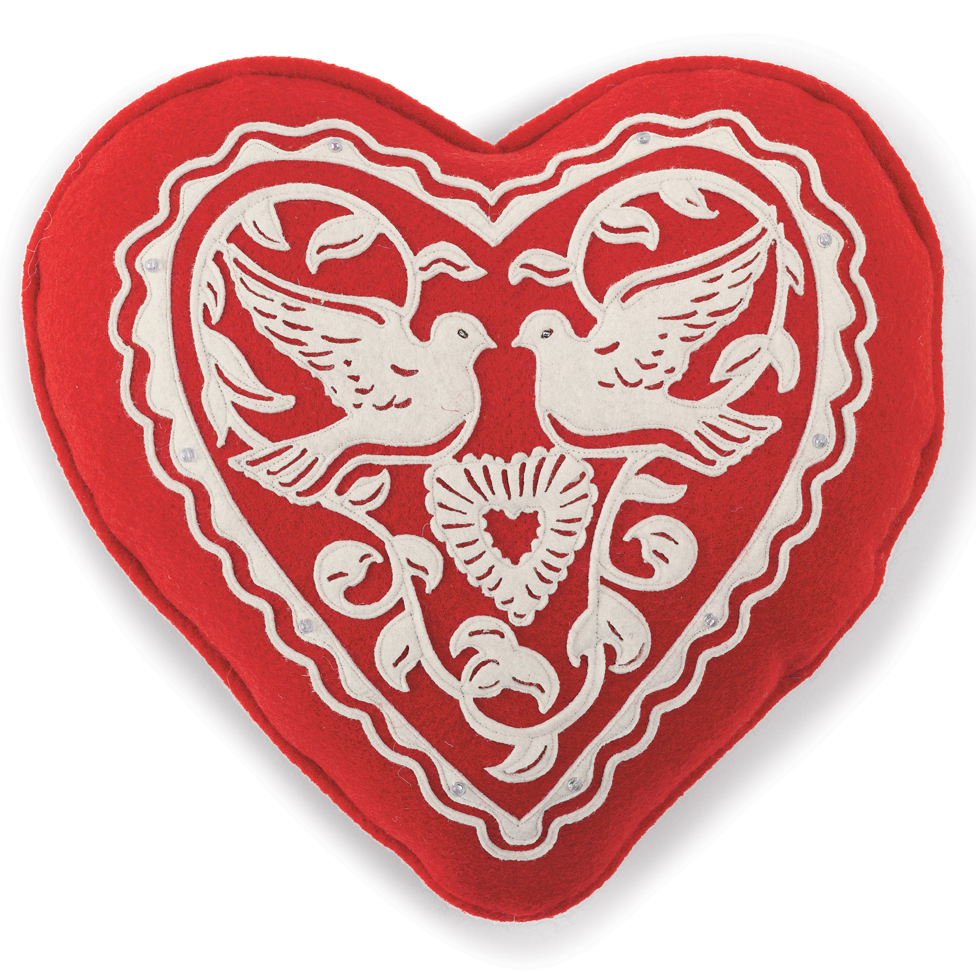 LOVEBIRDS HEART PILLOW