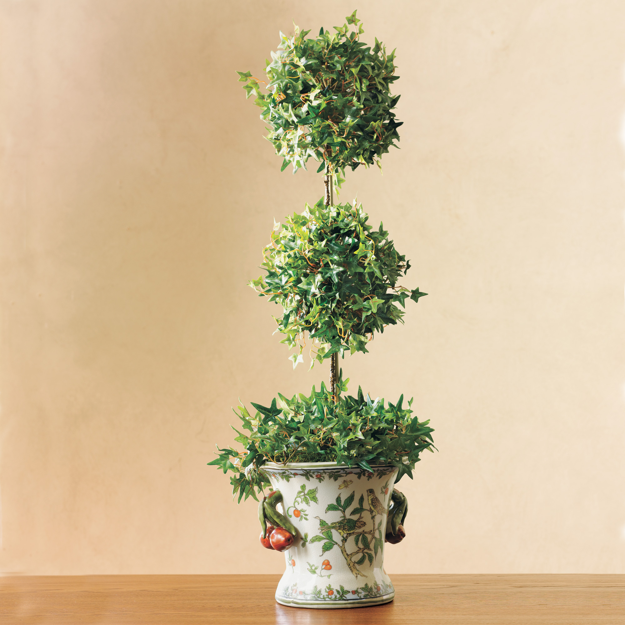 IVY TOPIARY IN PORCELAIN BIRD POT