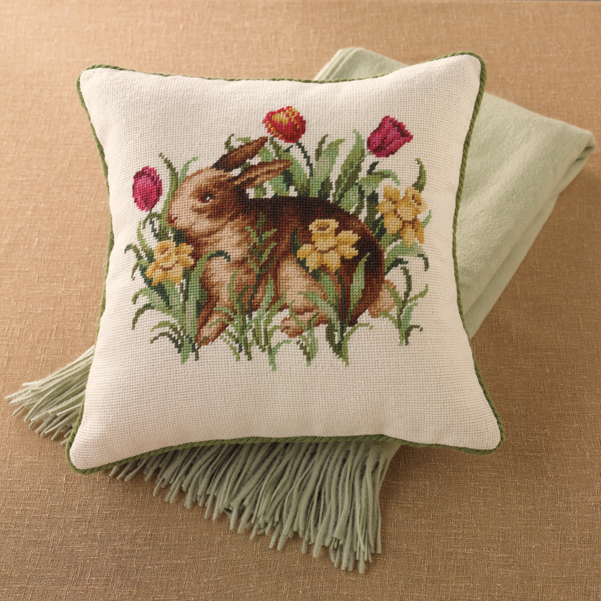 Garden Rabbit Pillow