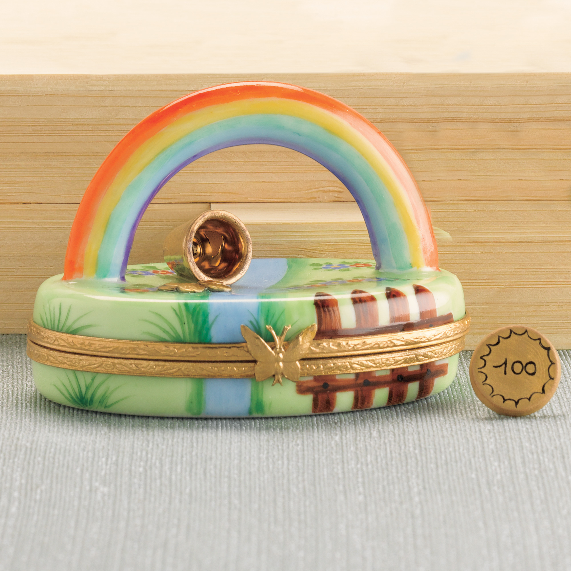 RAINBOW WITH POT OF GOLD LIMOGES