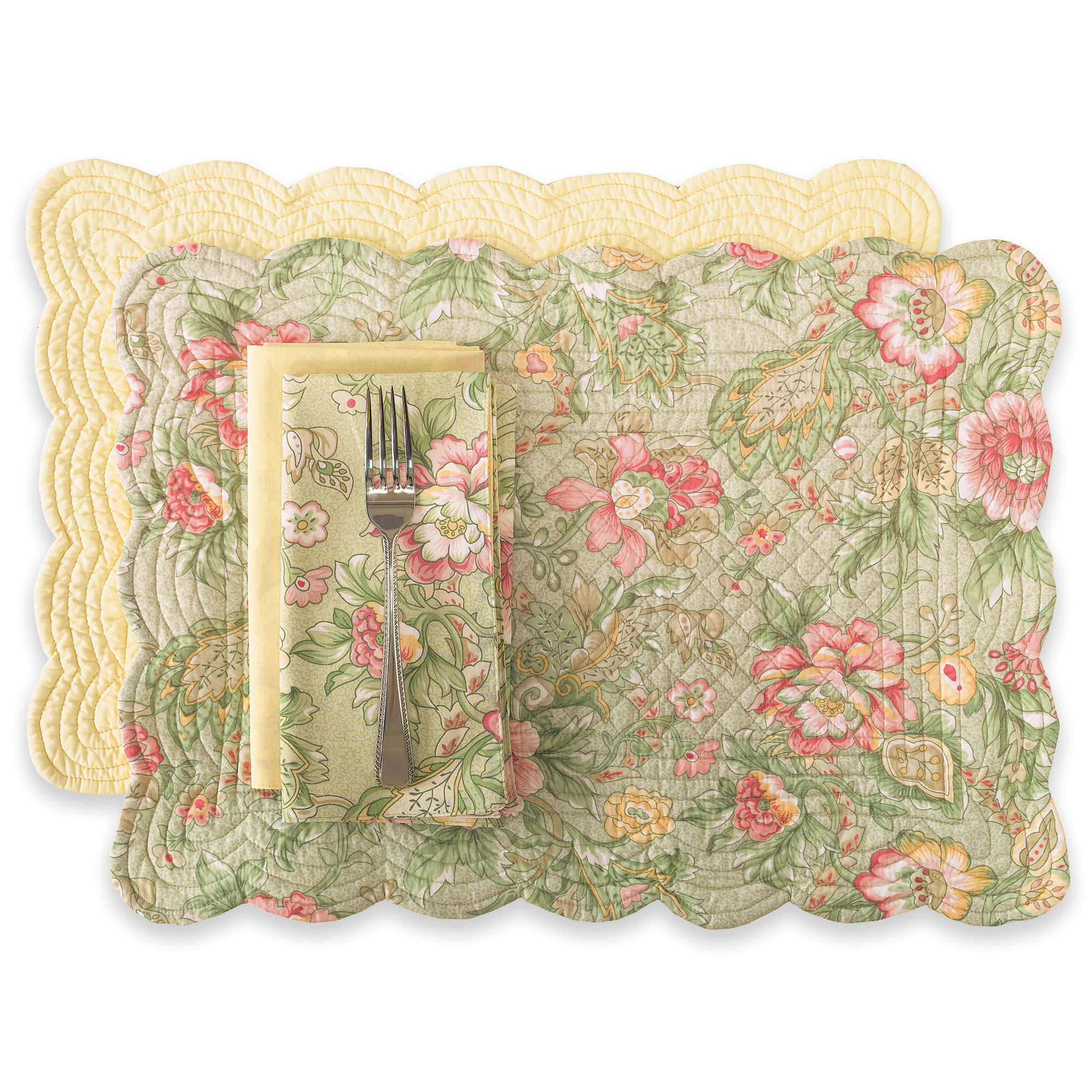 SET OF 4 REVERSIBLE ASHLEIGH QUILTED PLACEMATS