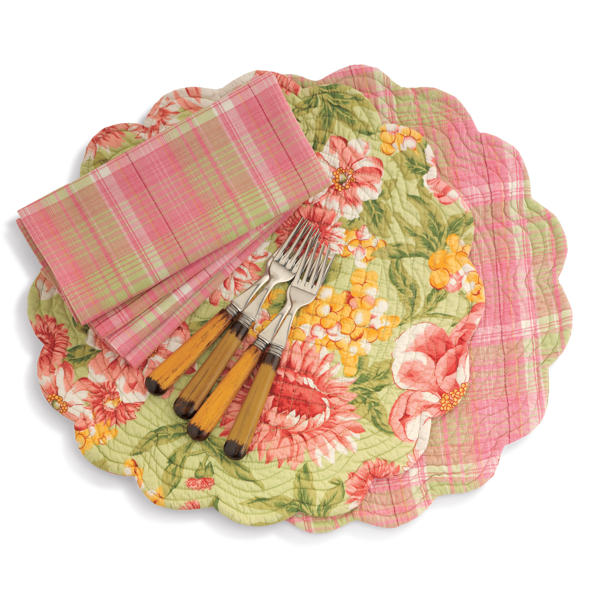 SET OF 4 APRIL CORNELL REVERSIBLE SPRING PLACEMATS