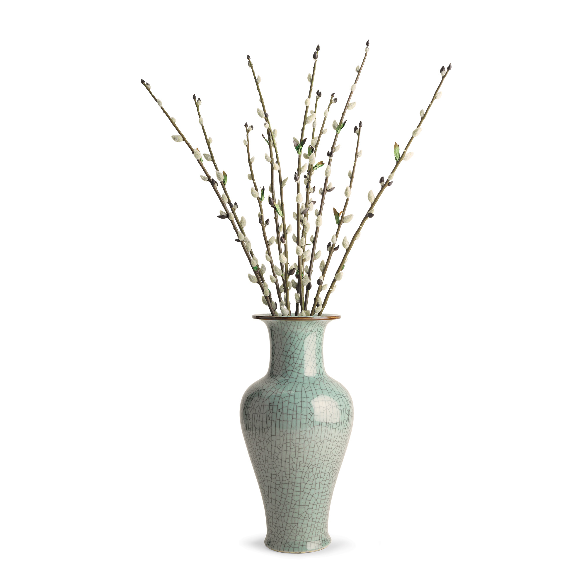 SET OF 12 PUSSY WILLOW STEMS 40IN