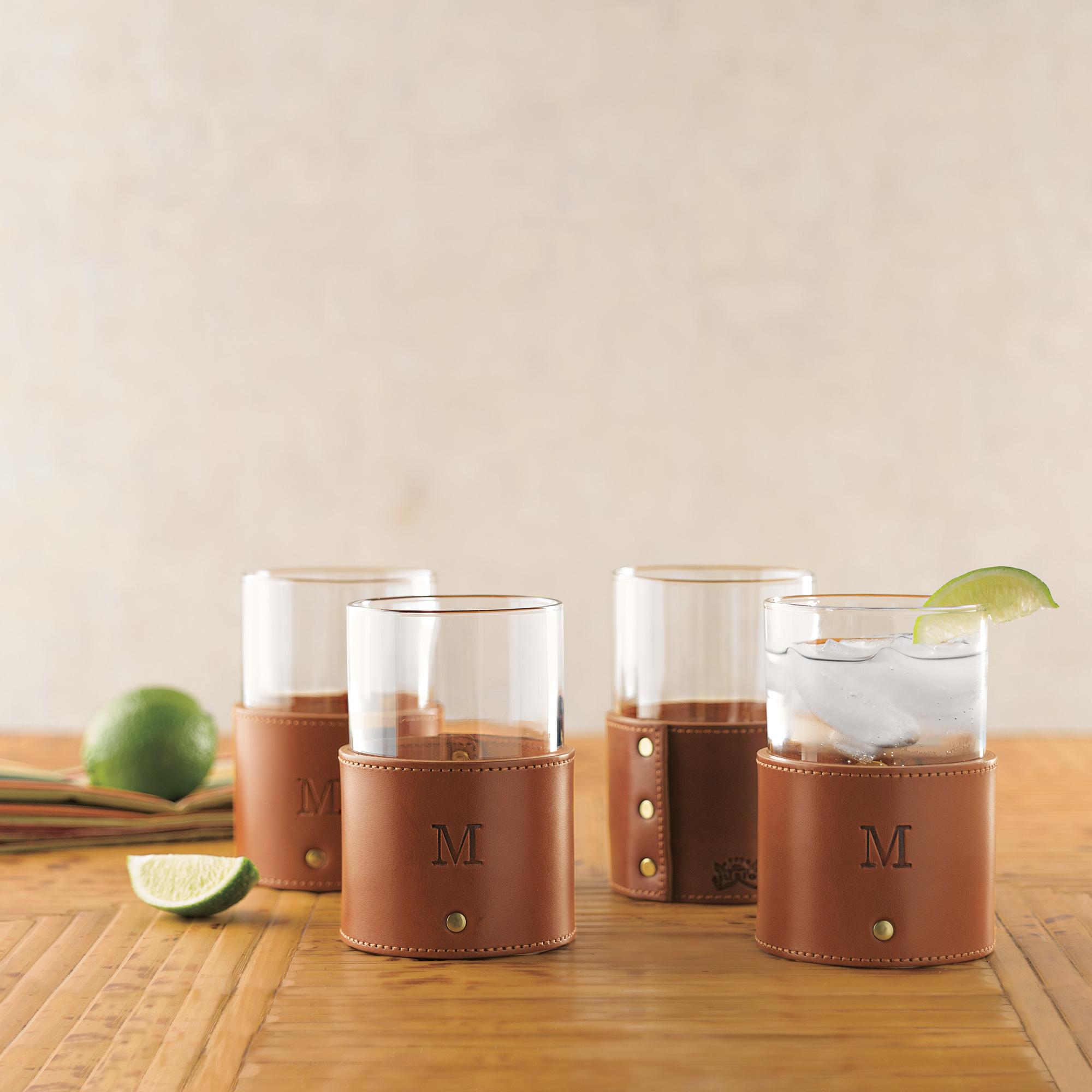 SET OF 4 MONOGRAMMED VERANDA GLASSES