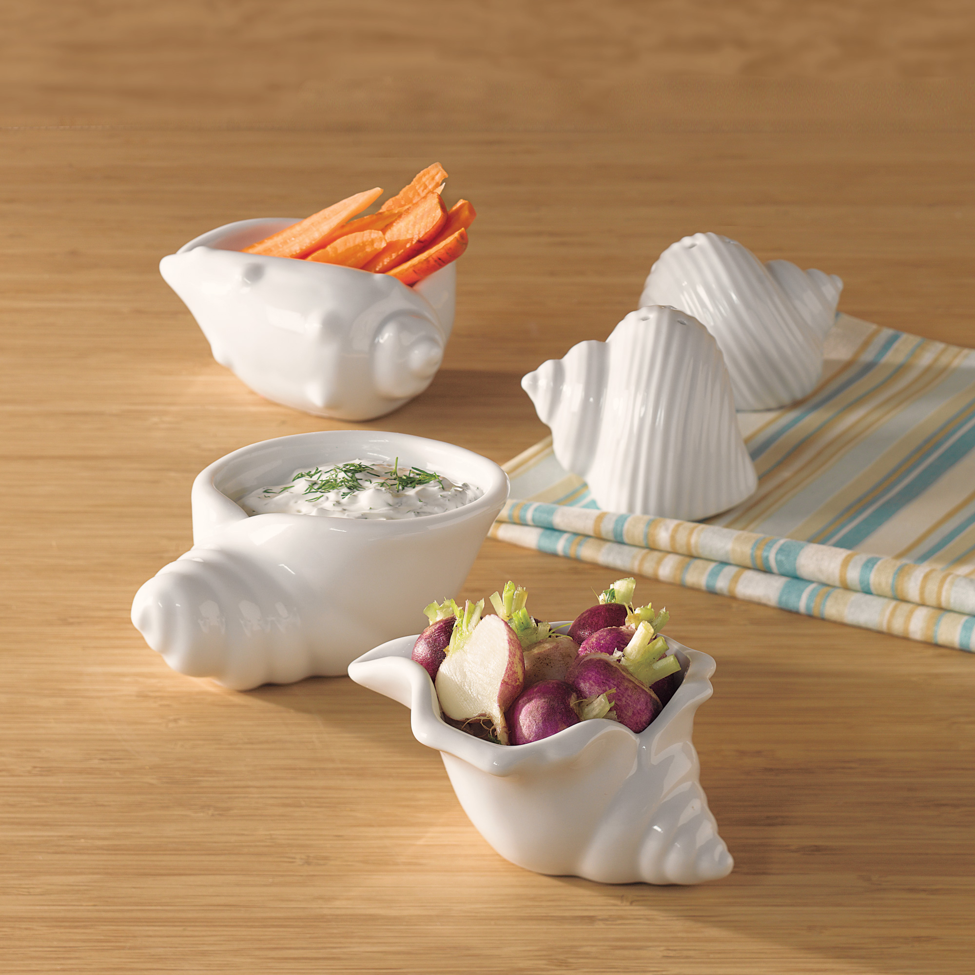 Porcelain Shell Dipping Bowls 
