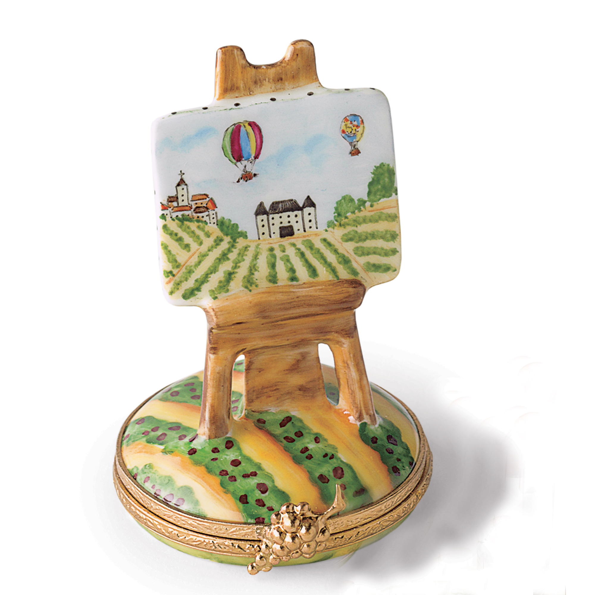 VINEYARD PAINTING ON EASEL LIMOGES