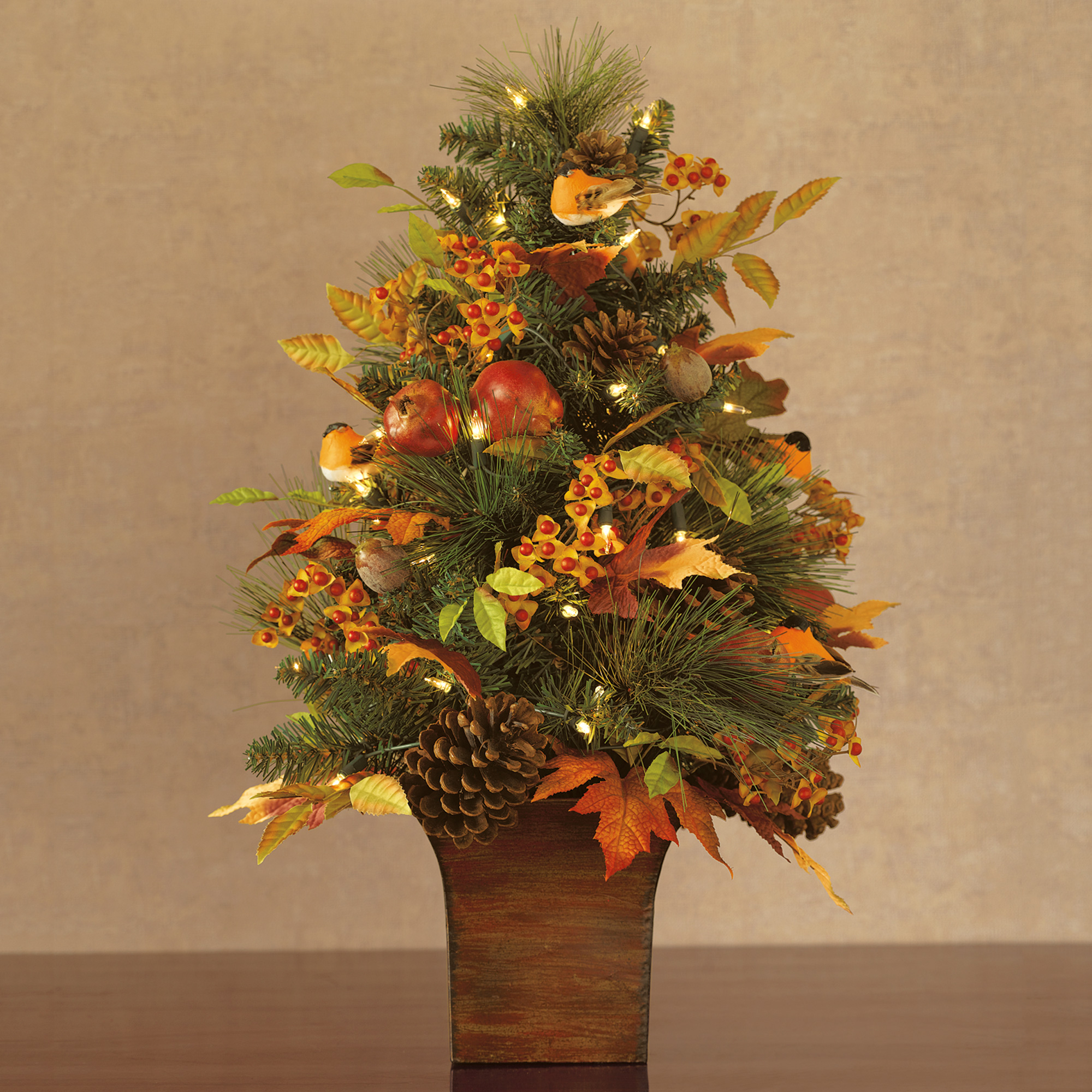 HARVEST PRELIT TABLETOP TREE