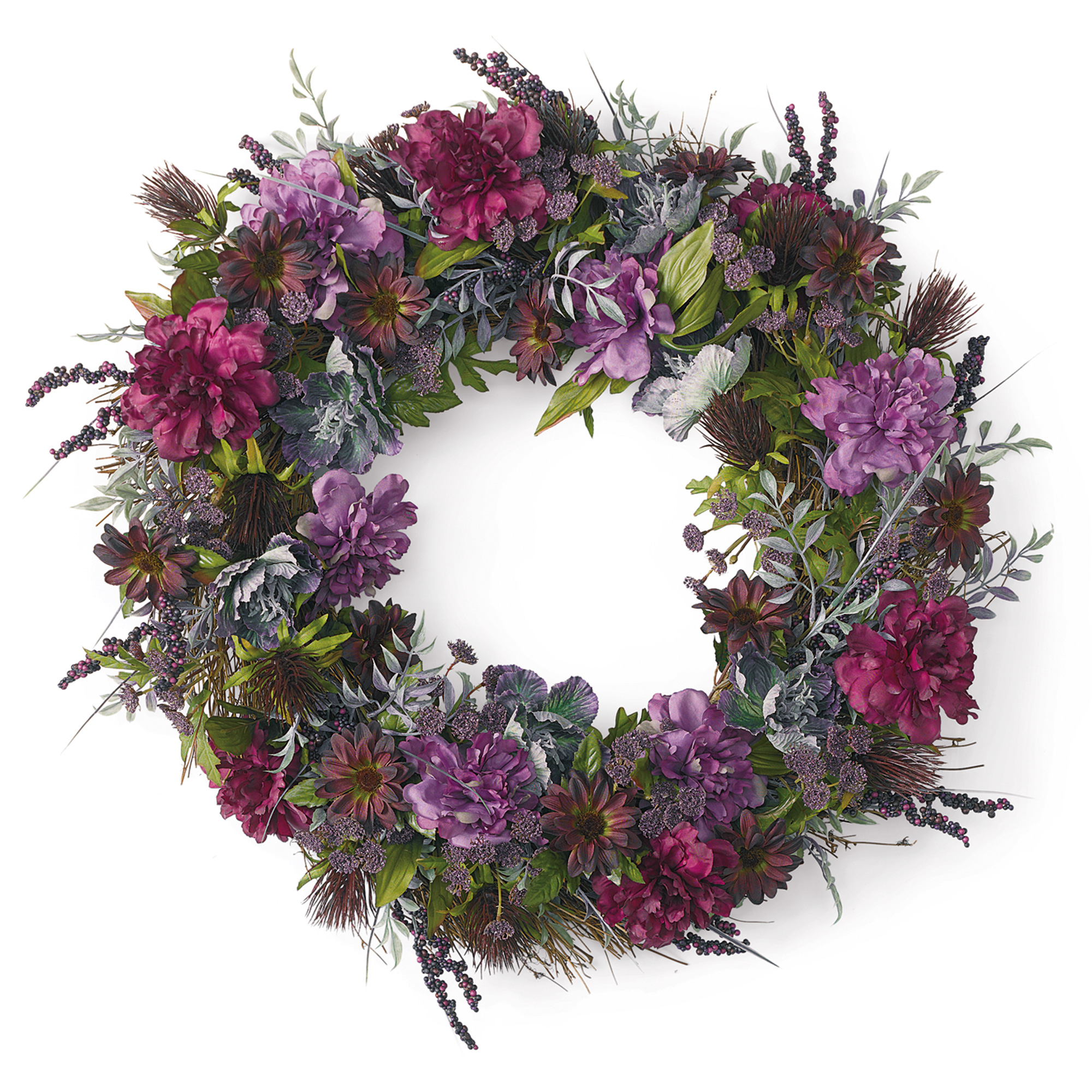 Purple Dahlia Wreath