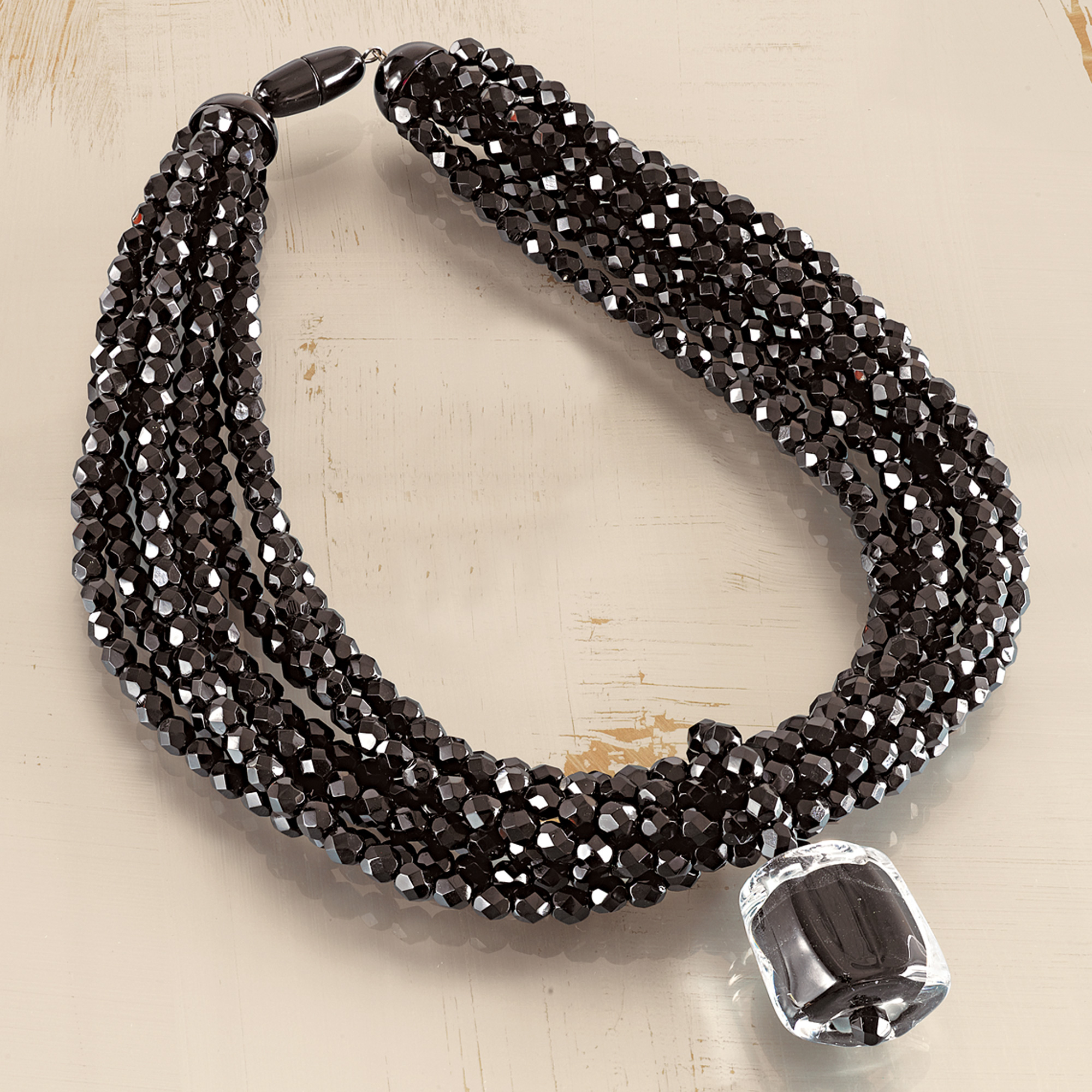 MURANO PENDANT NECKLACE BLACK