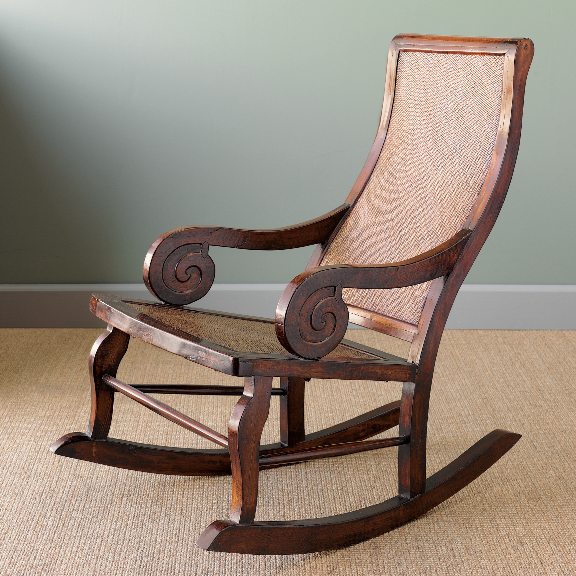 SCROLL ARM ROCKING CHAIR