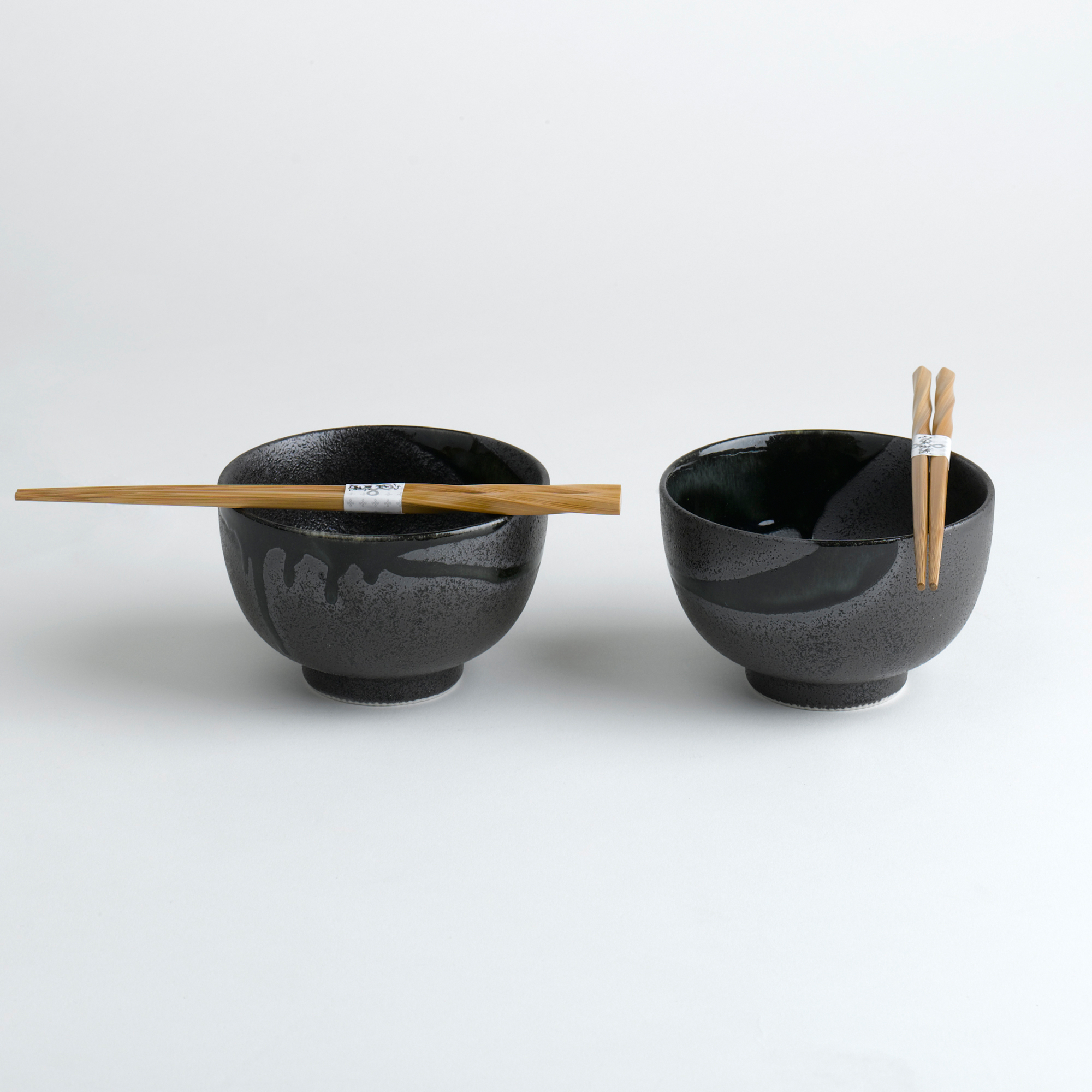 S/2 GREEN/BLACK SUSHI BOWLS