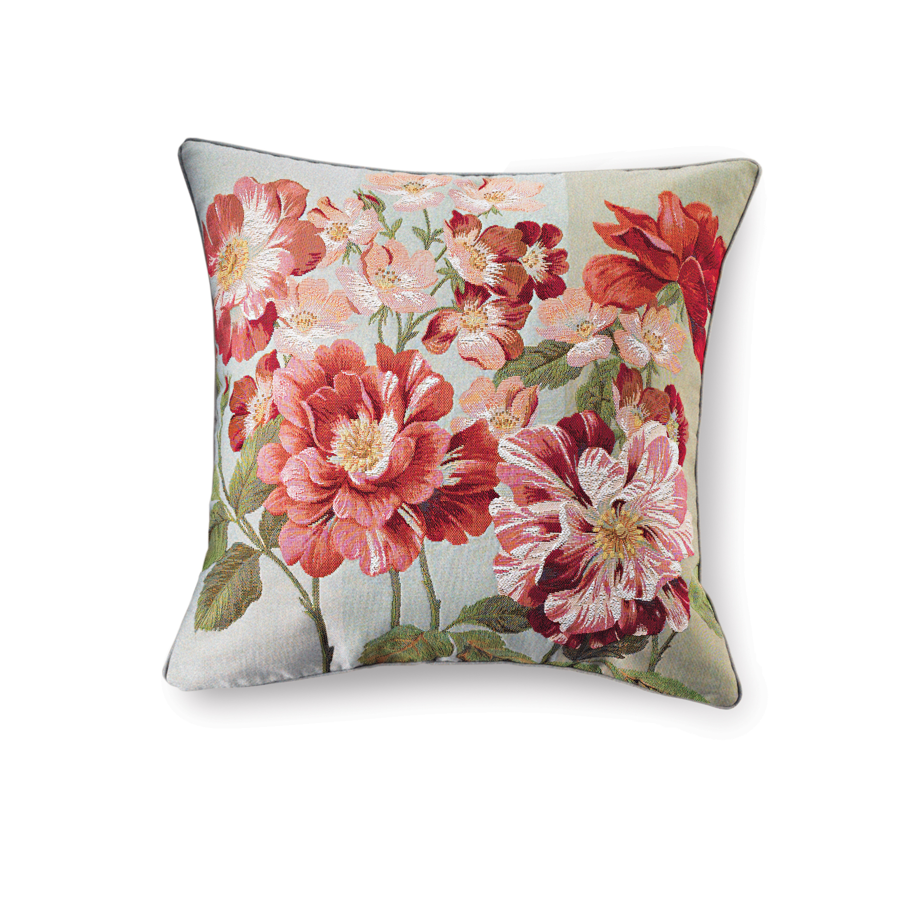 RED FLORAL BOUQUET PILLOW