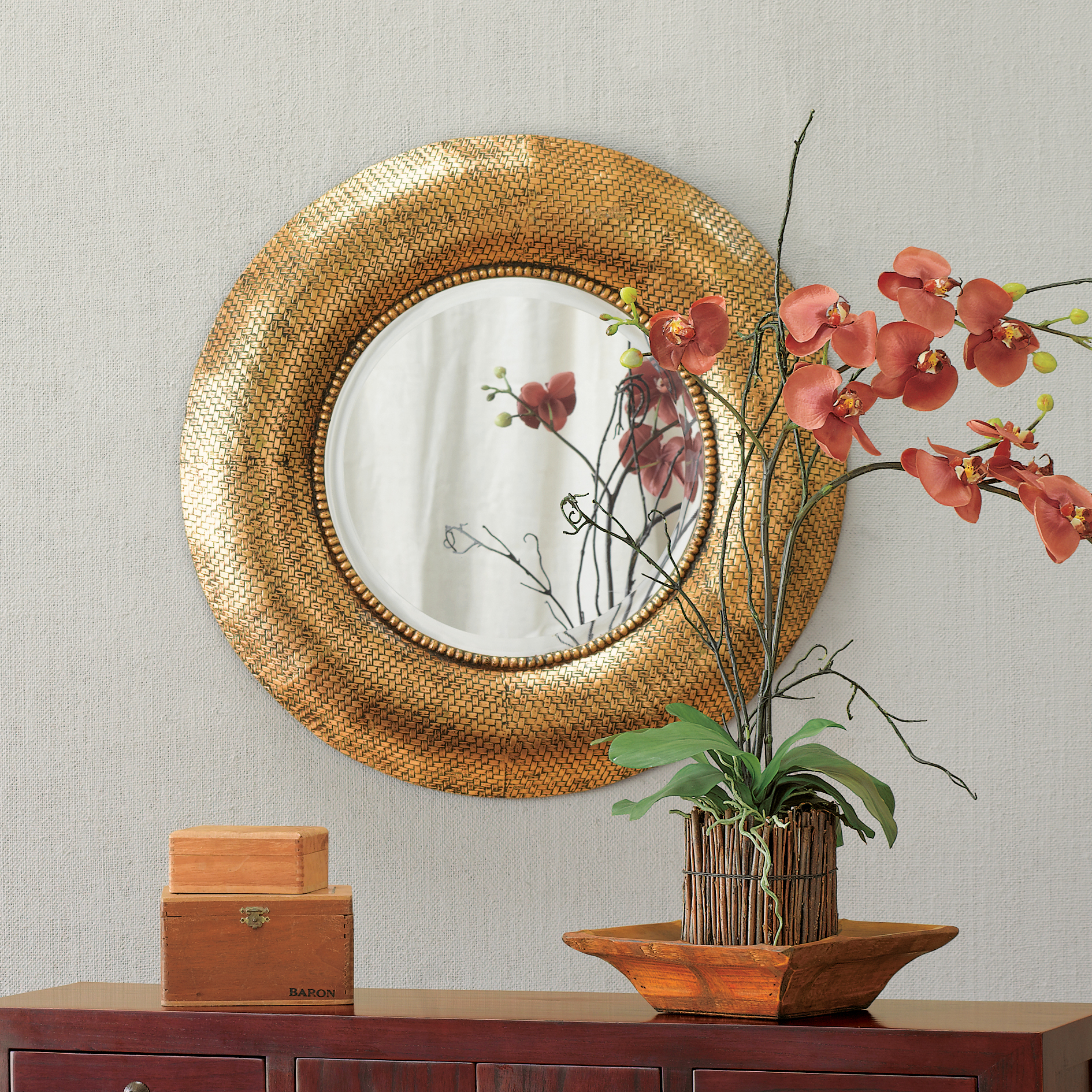 GOLDEN BRAID ROUND MIRROR 24IN