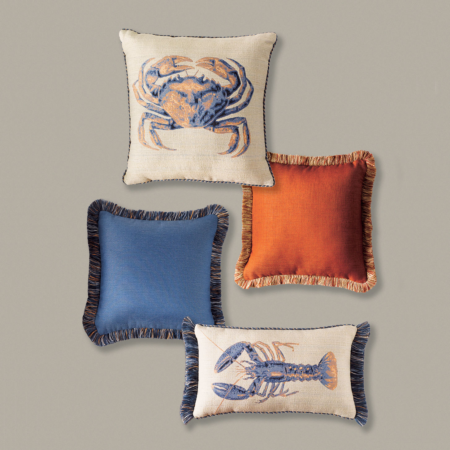 BLUE CRAB IN/OUTDOOR PILLOW 20X20