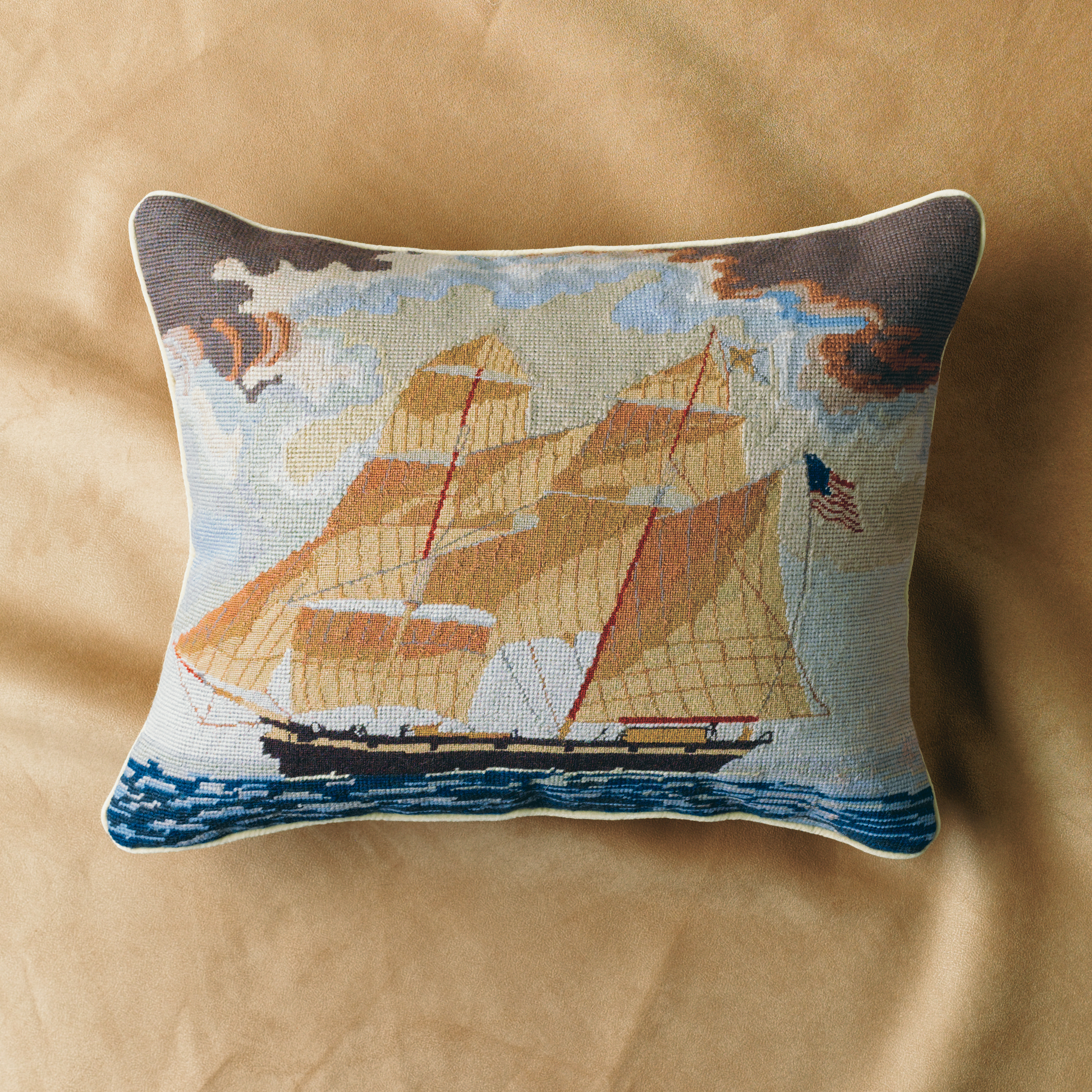 BRIG GEORGIANA NEEDLEPOINT PILLOW
