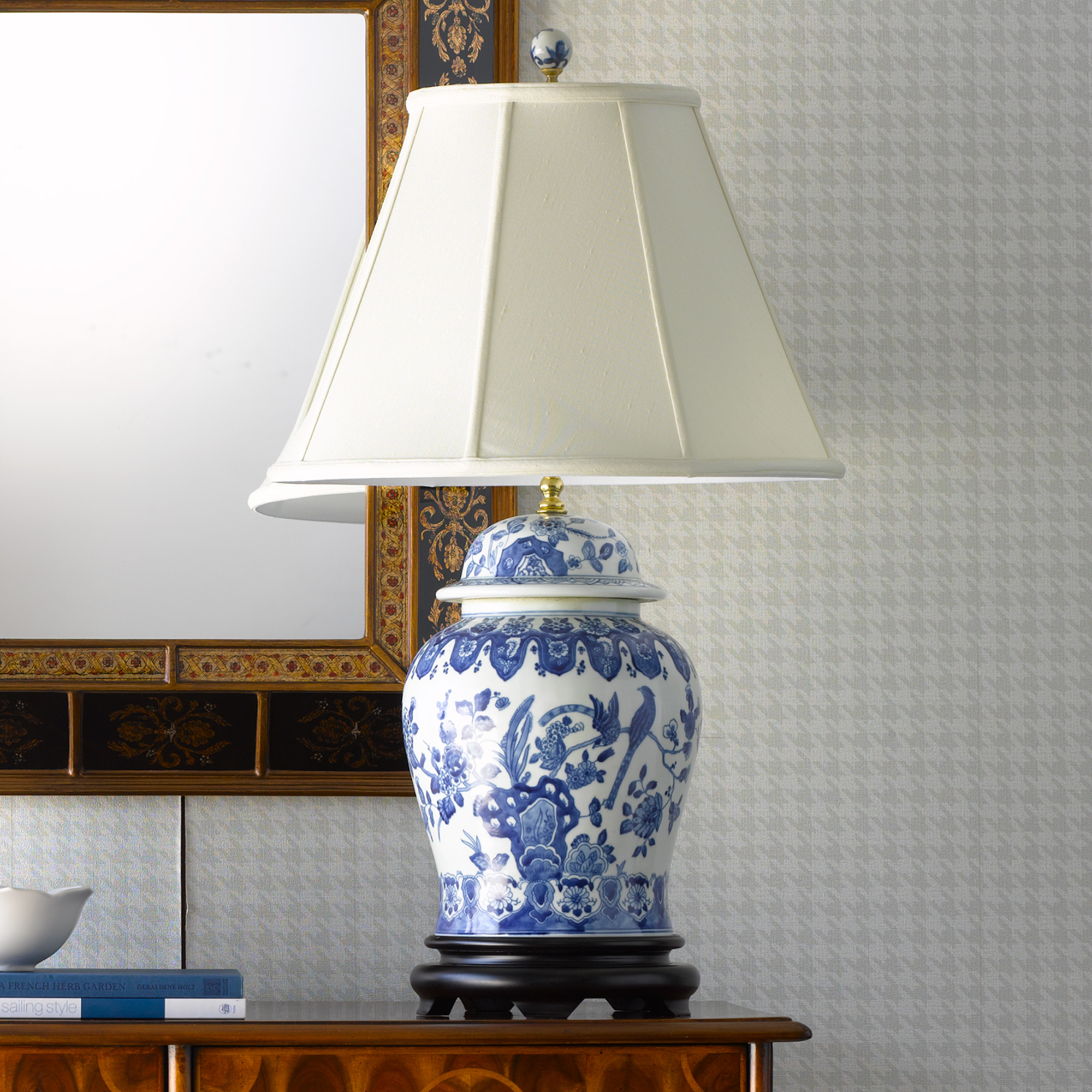 TEMPLE JAR LAMP BLU/WHITE