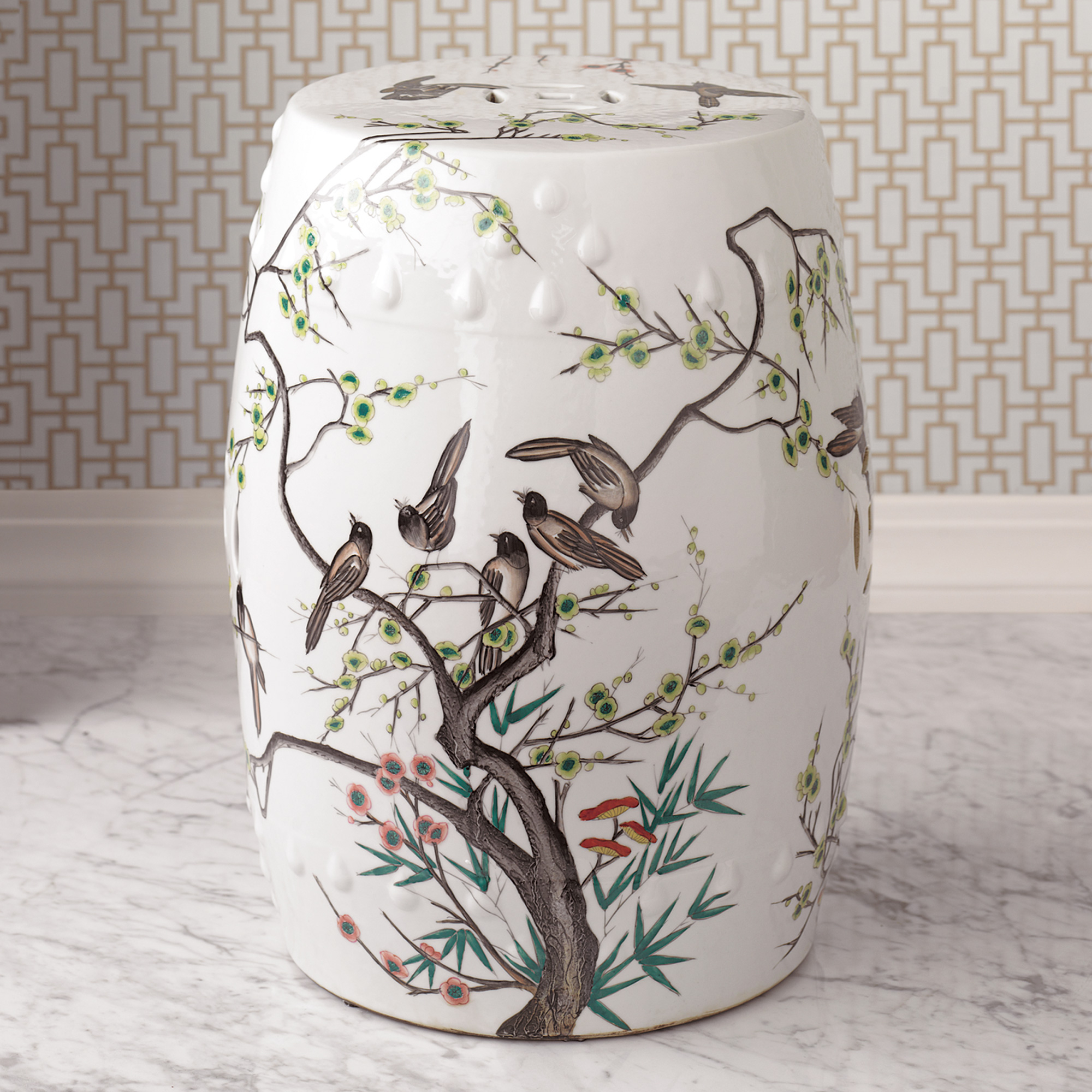 CHERRY BLOSSOM GARDEN STOOL