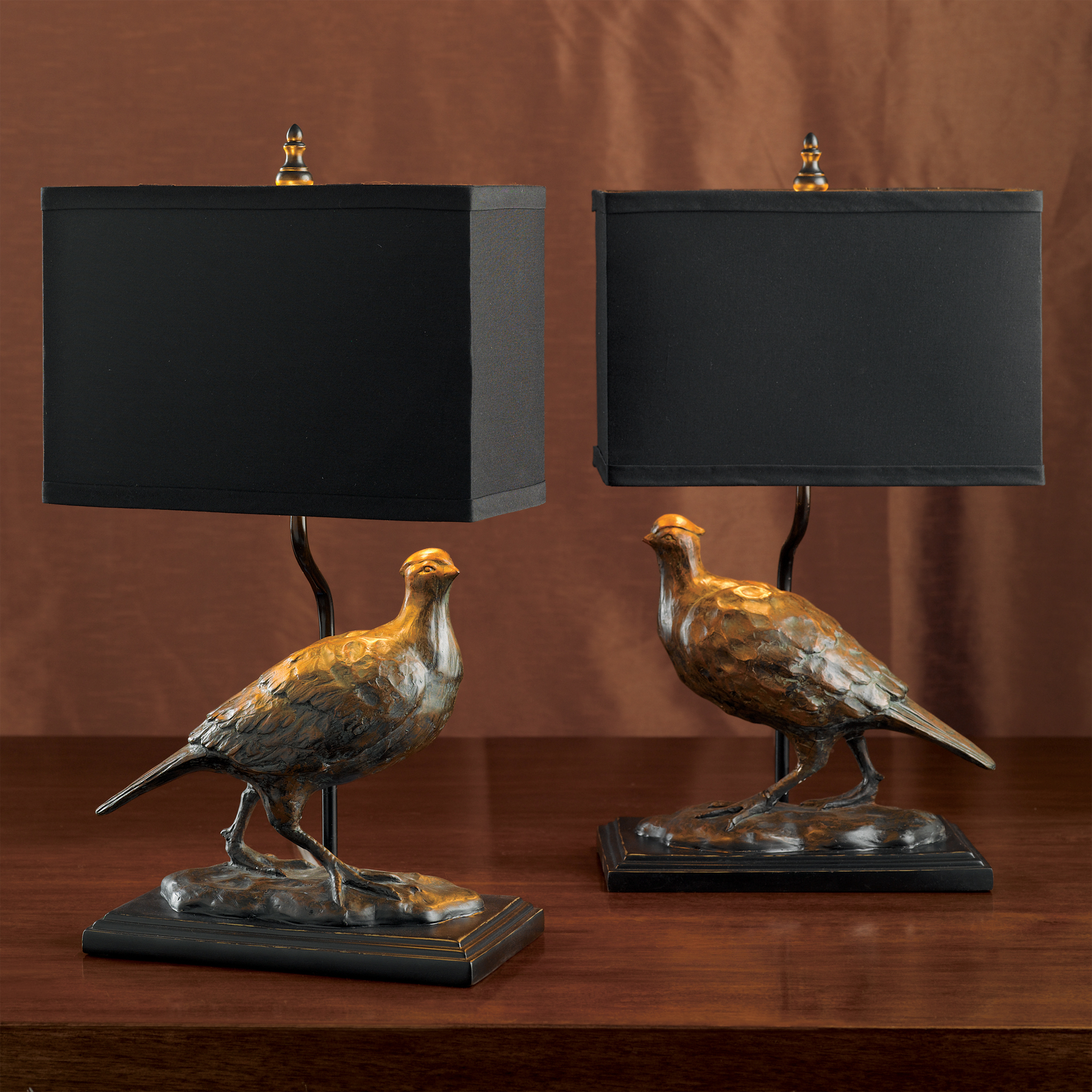 QUAIL LAMP PAIR