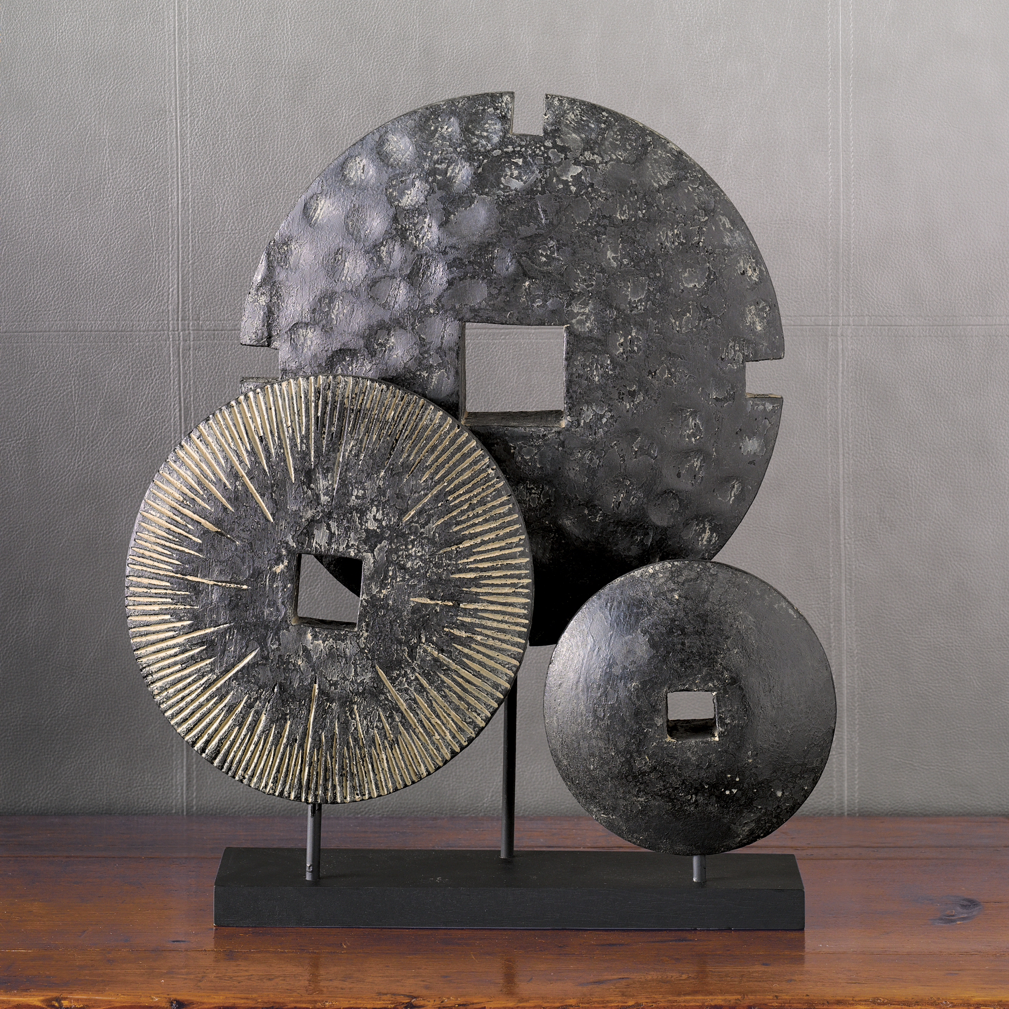 HANDCARVED MULTIPLE DISC SCULPTURE