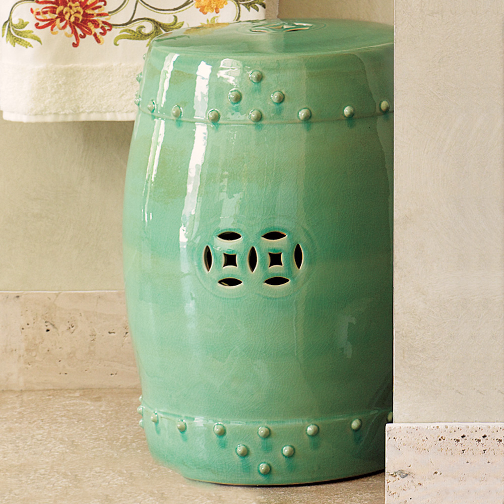 TEAL GARDEN STOOL