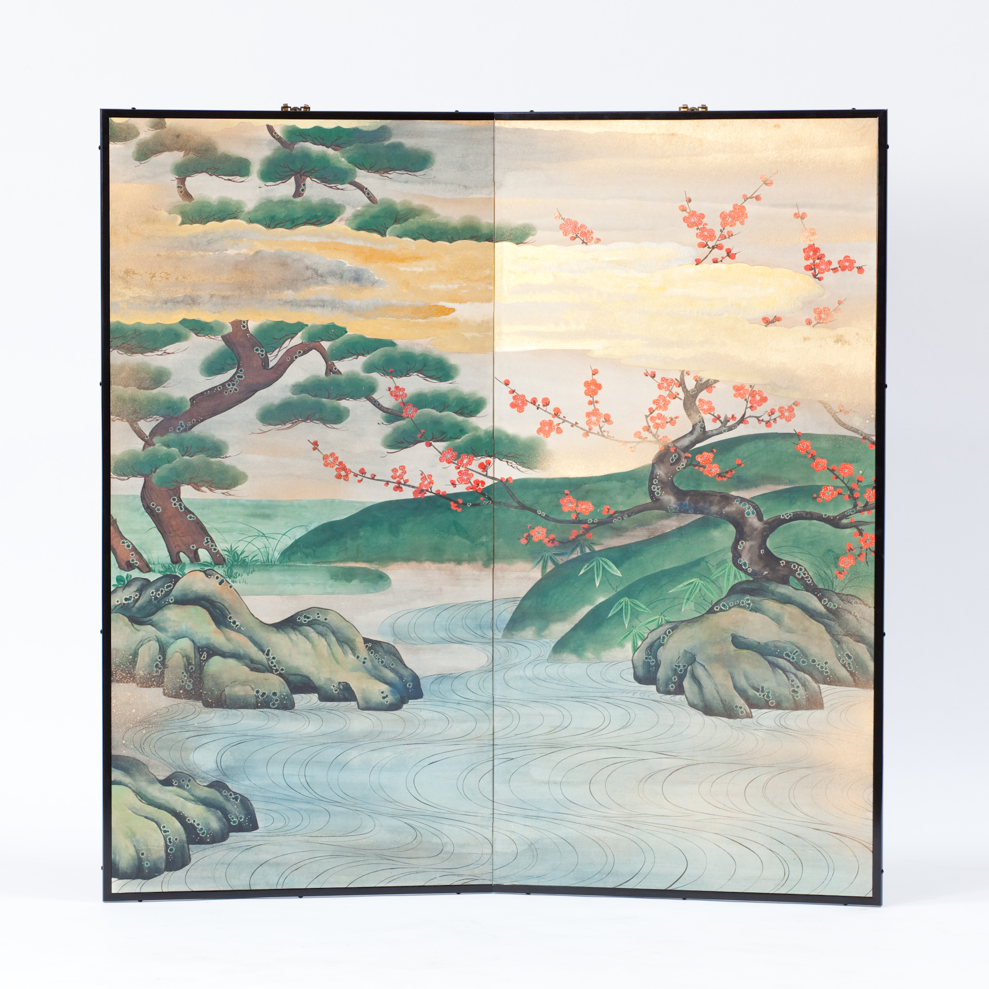 PINE TREE AND BLOSSOM BY STREAM 2 PANEL