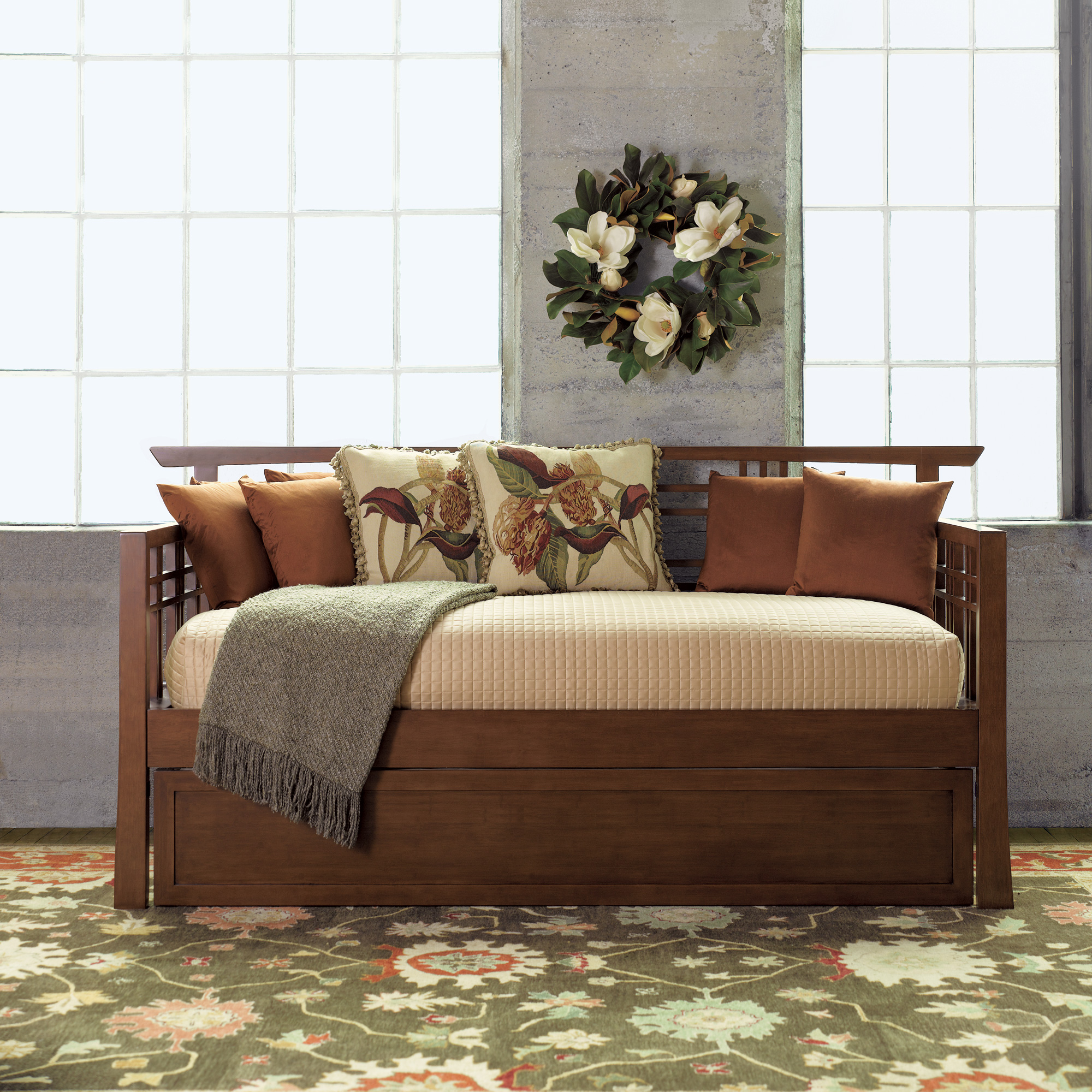 BAMBOO TIMBRE STORAGE TRUNDLE BED