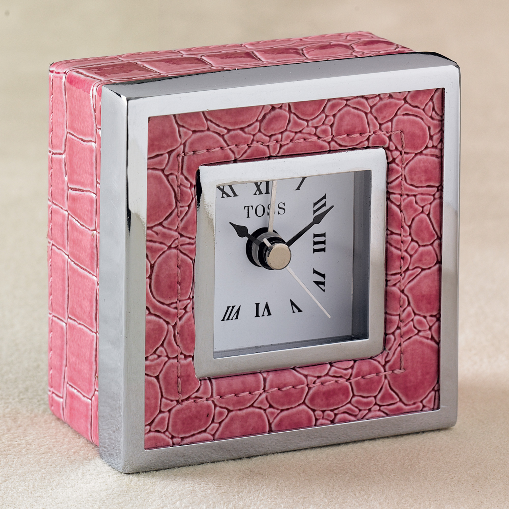 PINK EMBOSSED CLOCK