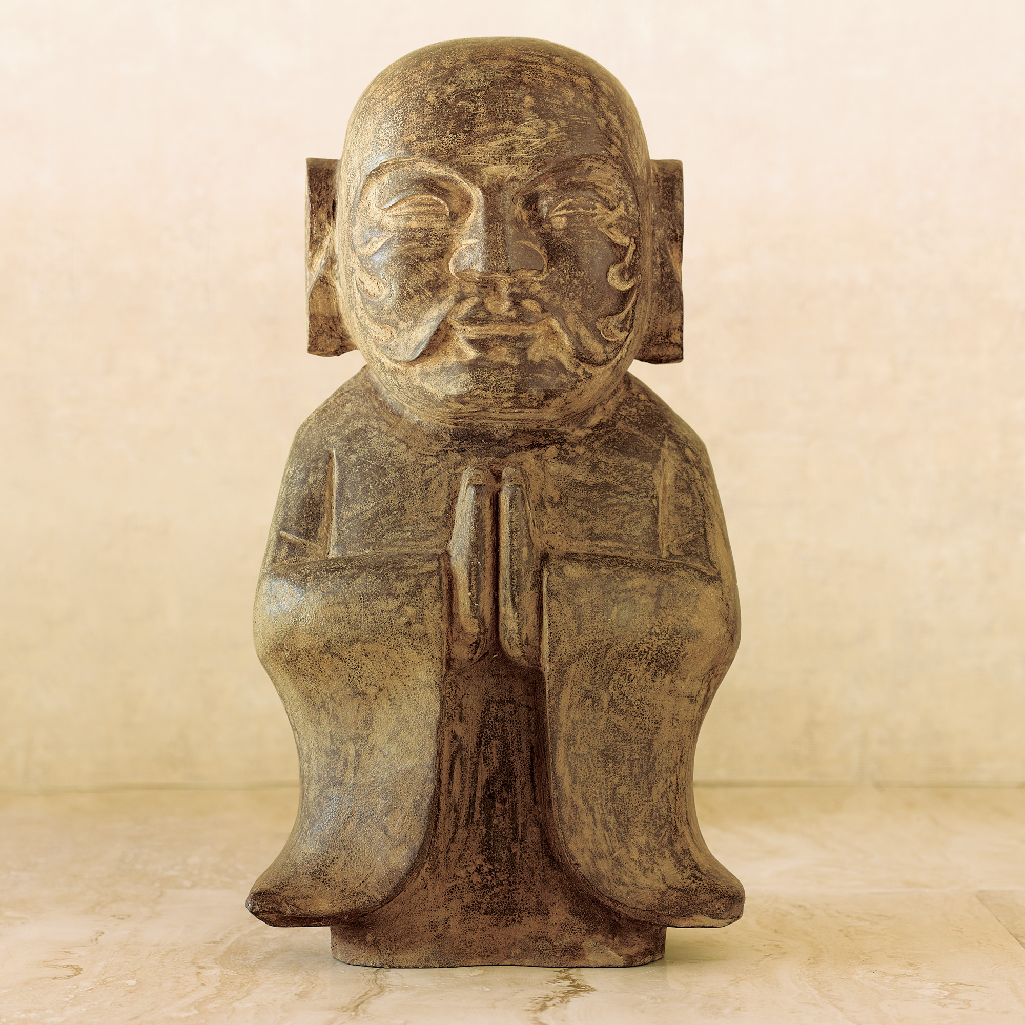 HANDCARVED PEACE MONK