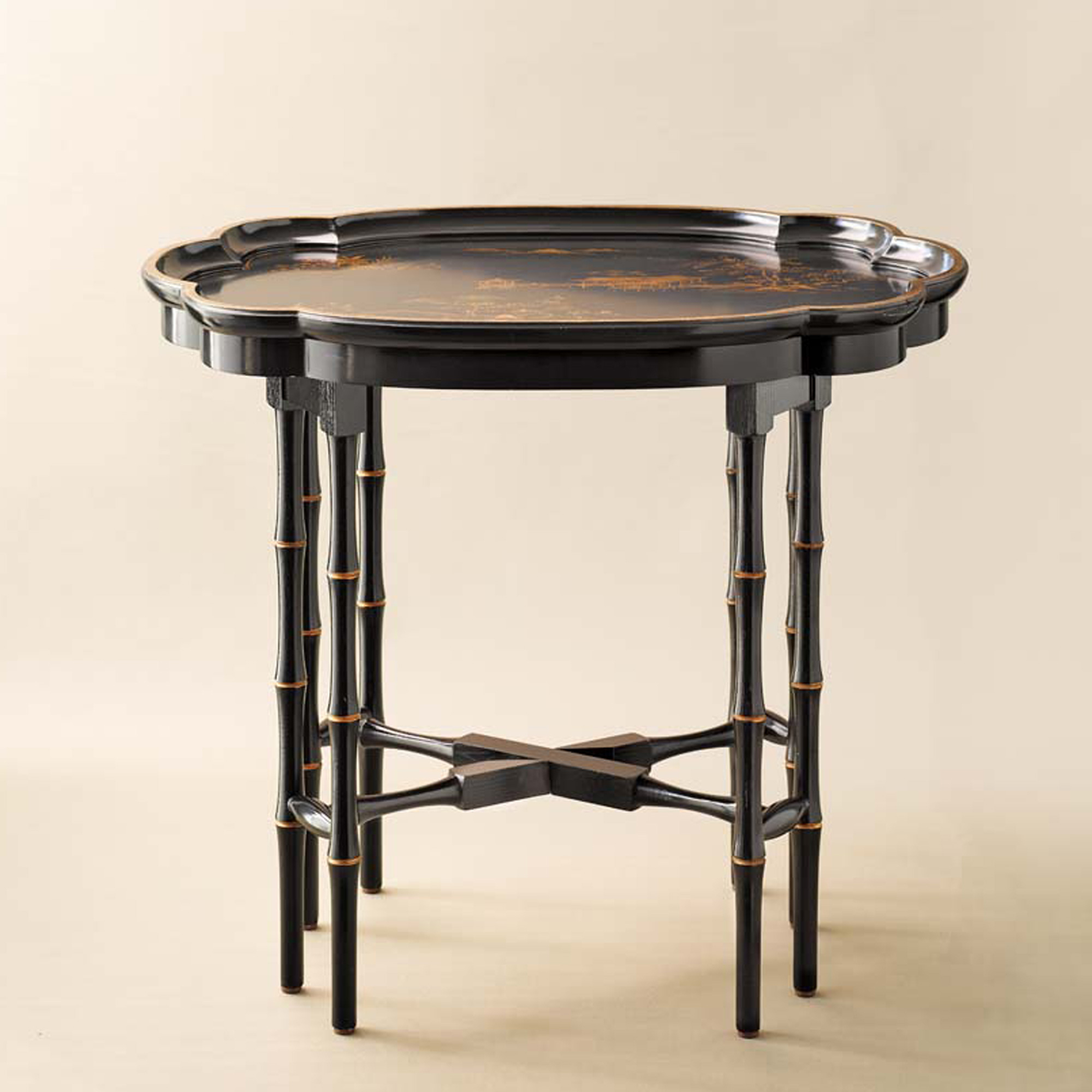 Red Chinoiserie Tray Table 