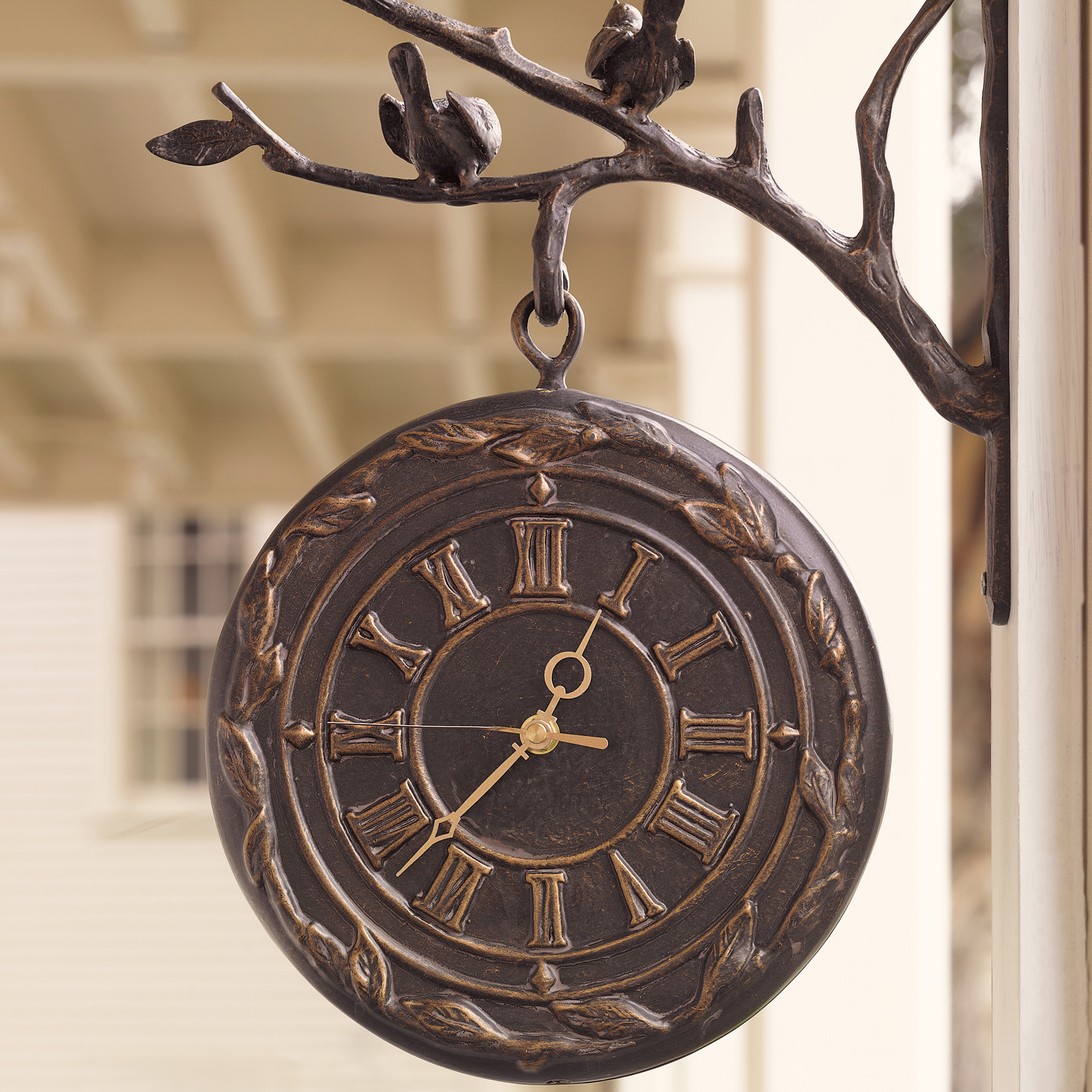 Garden Clock & Thermometer