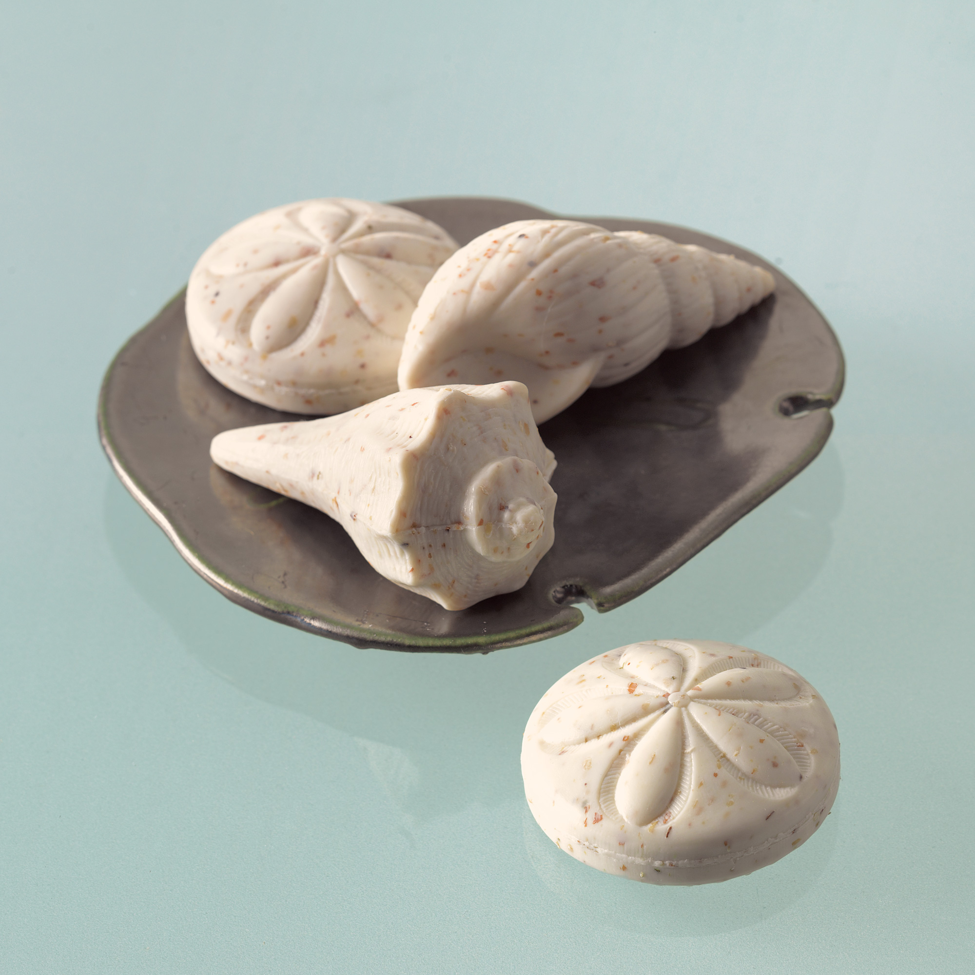 Seashell Soaps with Sand Dollar Dish 