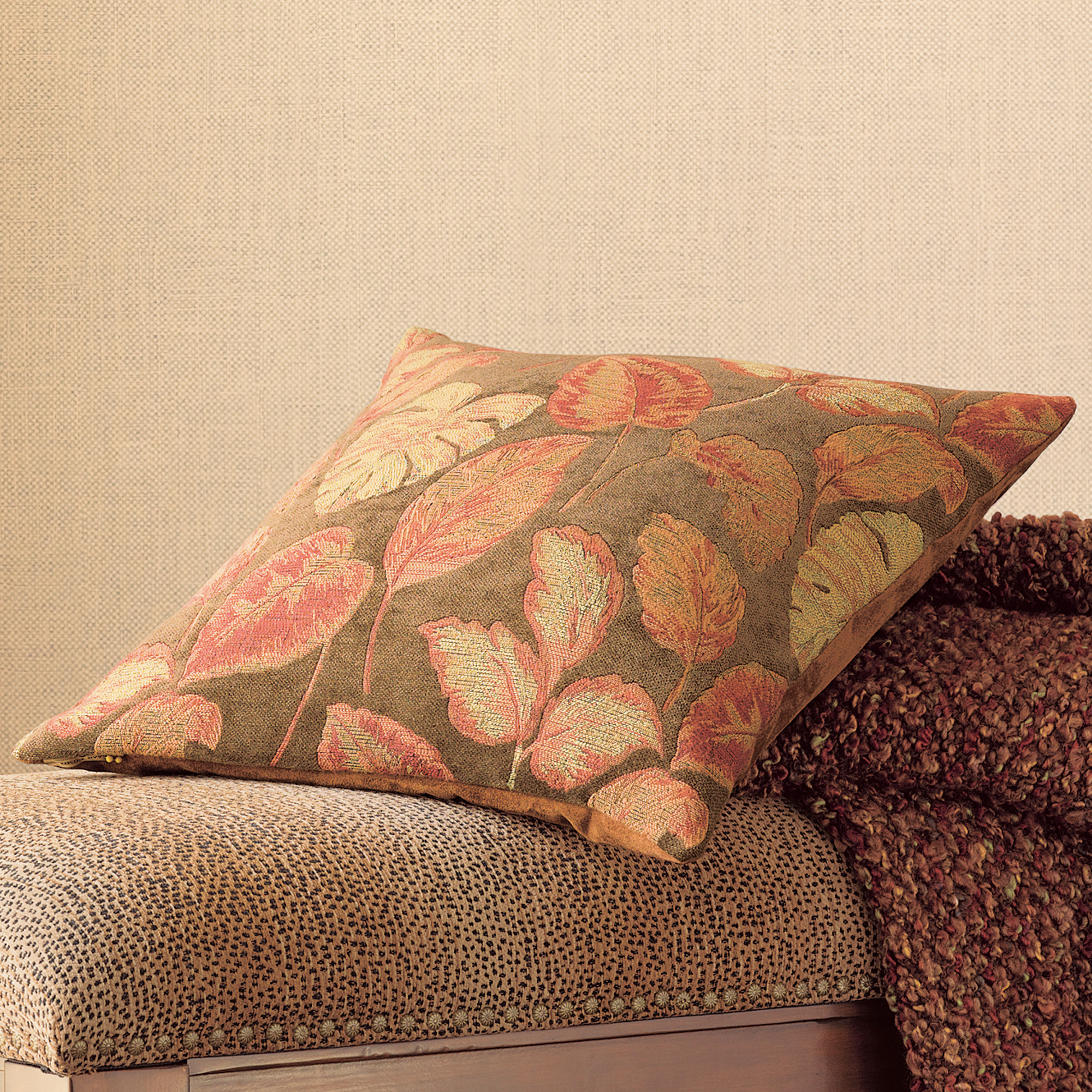 AUTUMN LEAVES CHENILLE PILLOW