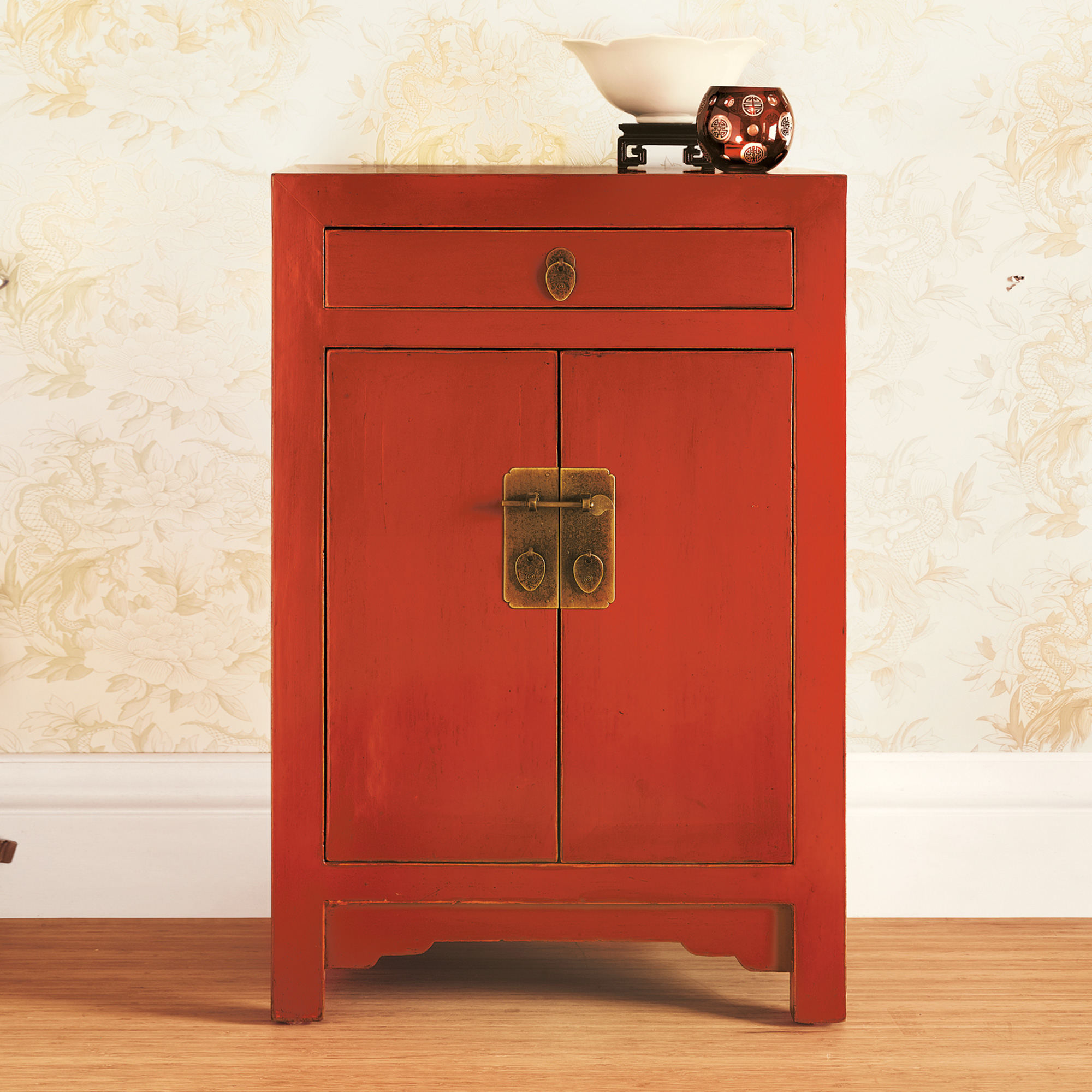 RED LACQUER CABINET