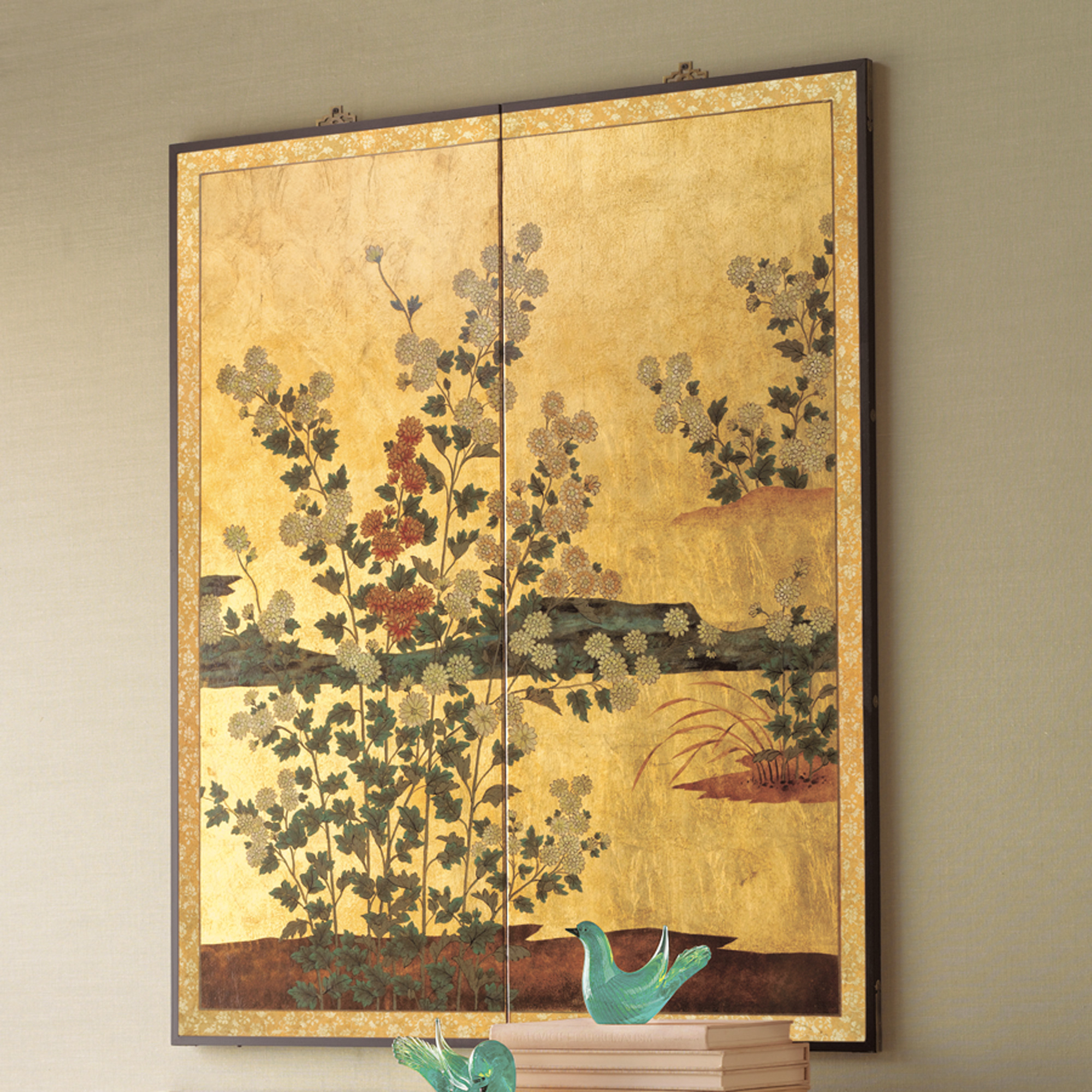 MUM BLOSSOM 2 PANEL SCREEN