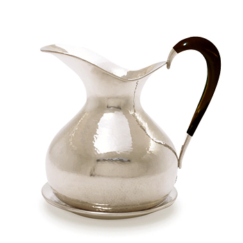 HORN HANDLED HAMMERED PITCHER