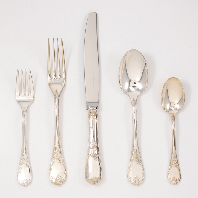 MARLY FIVE PIECE SILVER PLATED FLATWARE SETTING