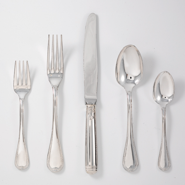 MALMAISON FIVE PIECE SILVER PLATED FLATWARE SET