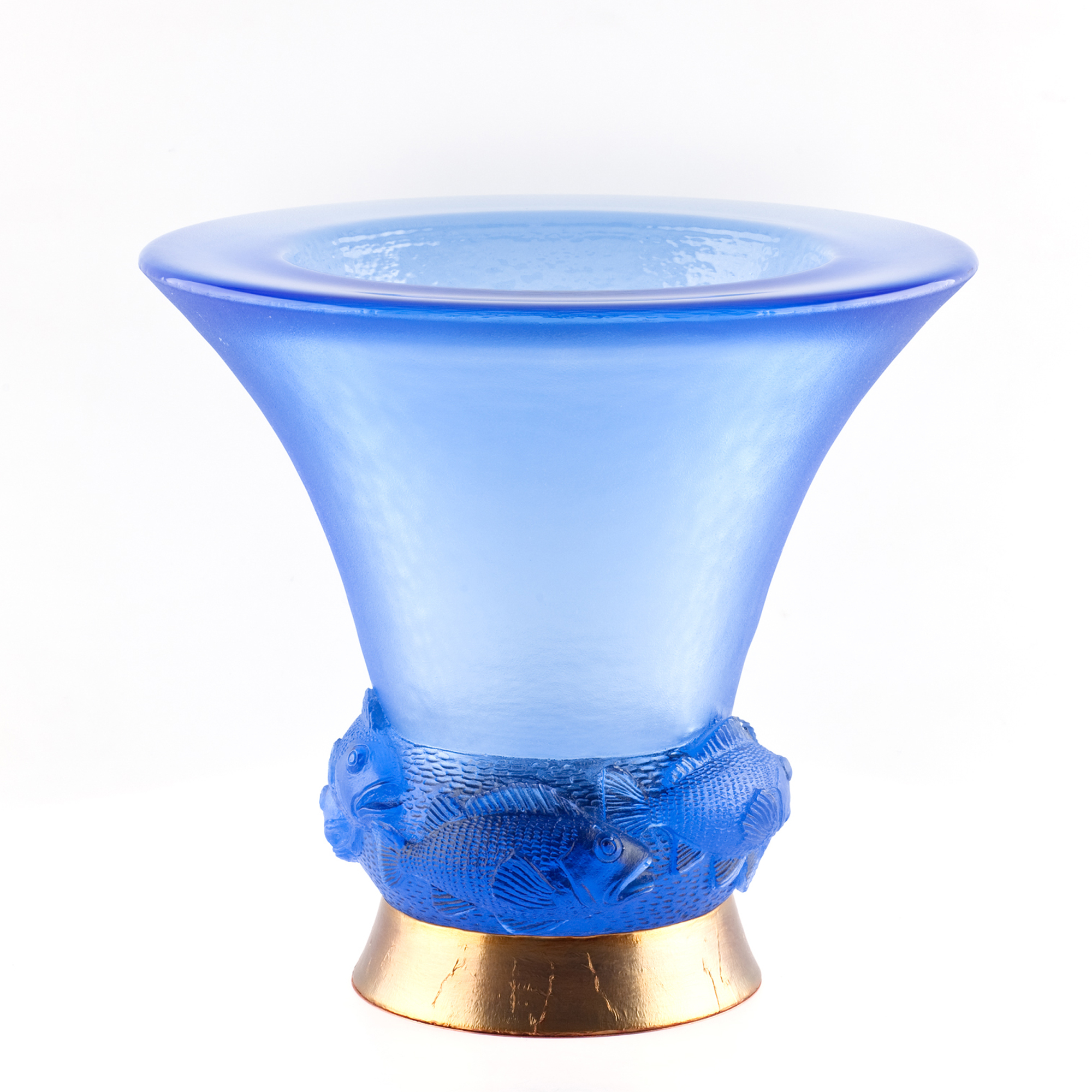 COBALT FISH VASE