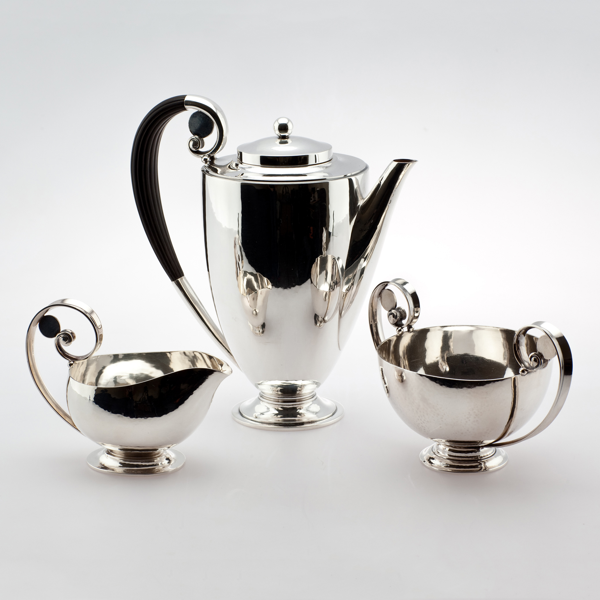 Georg Jensen 3-Piece Coffee Set Disc Design
