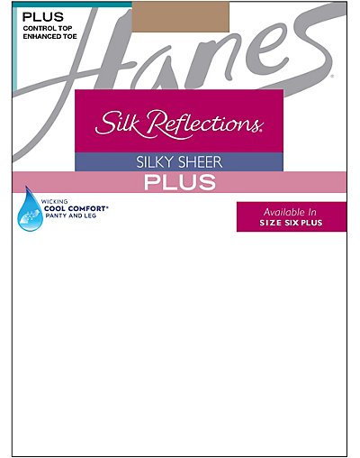 Hanes Hosiery Silk Reflections Plus Control Top Enhanced Toe Pantyhose 